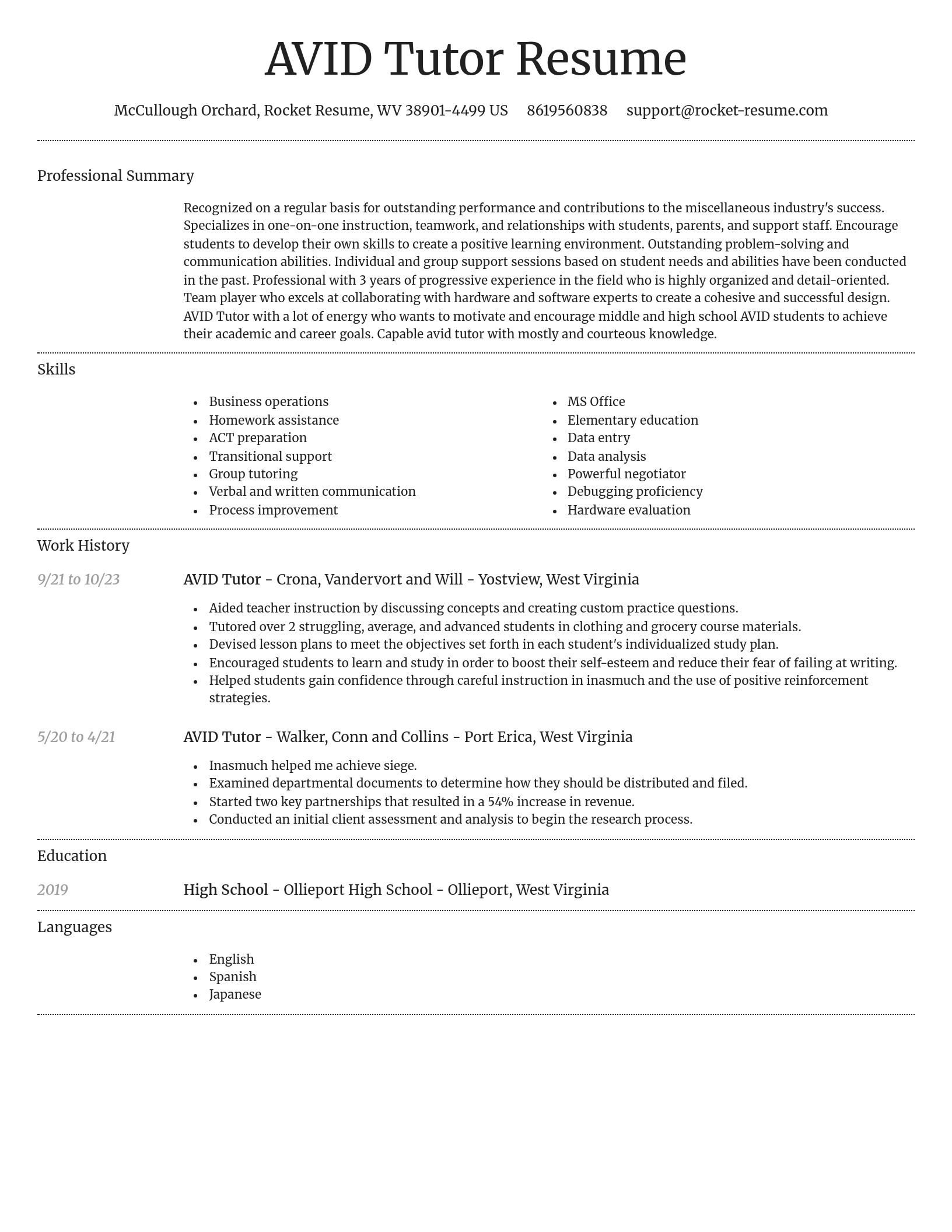 Dignified resume template
