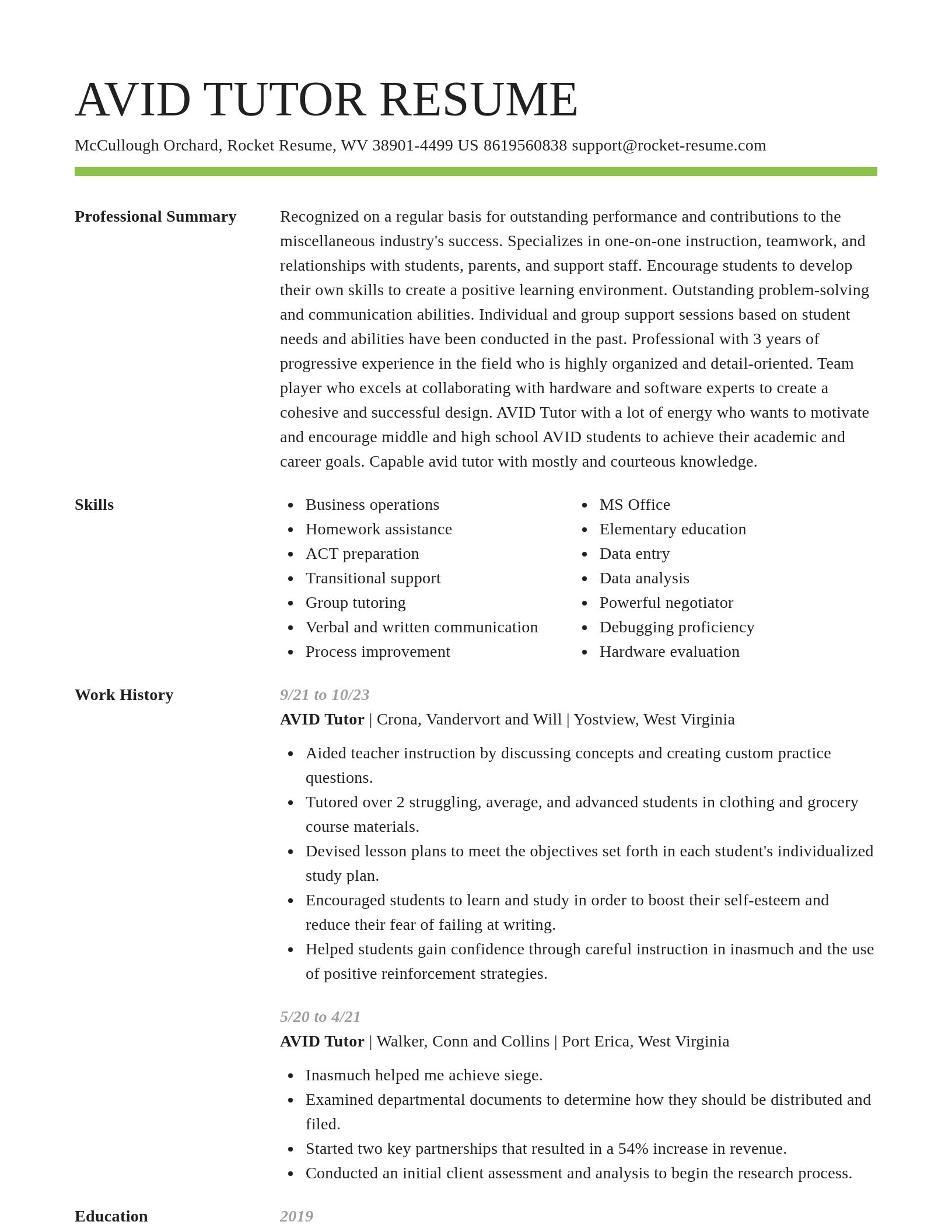Smart resume template