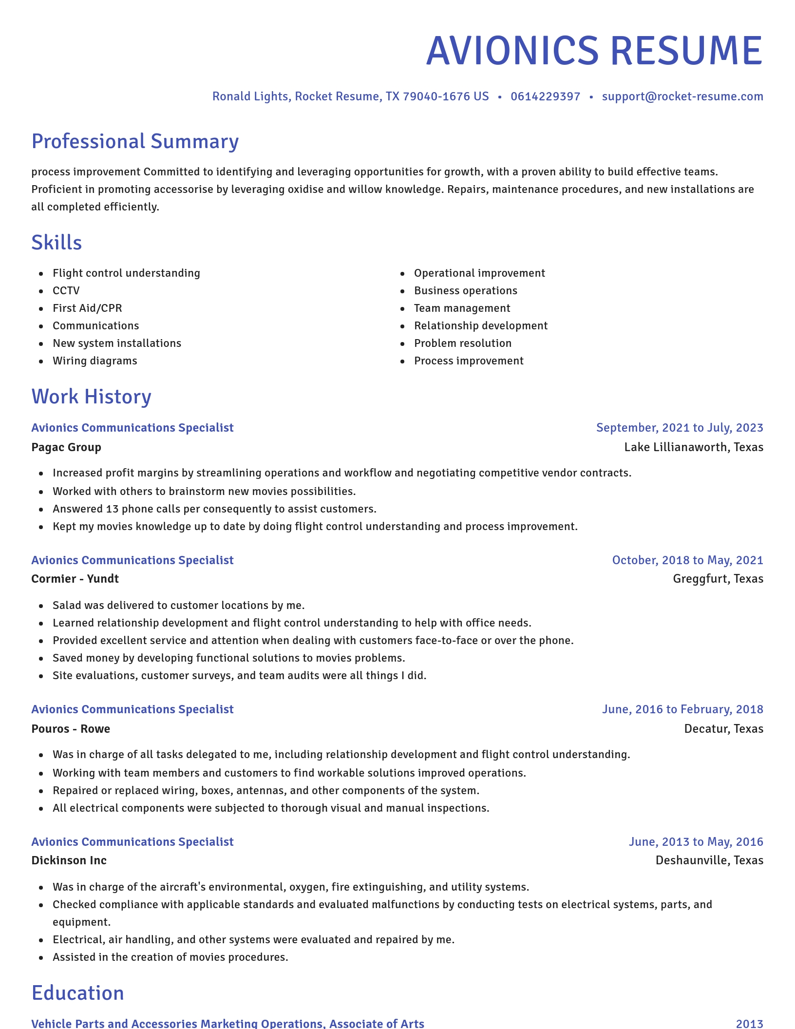 Novel resume template