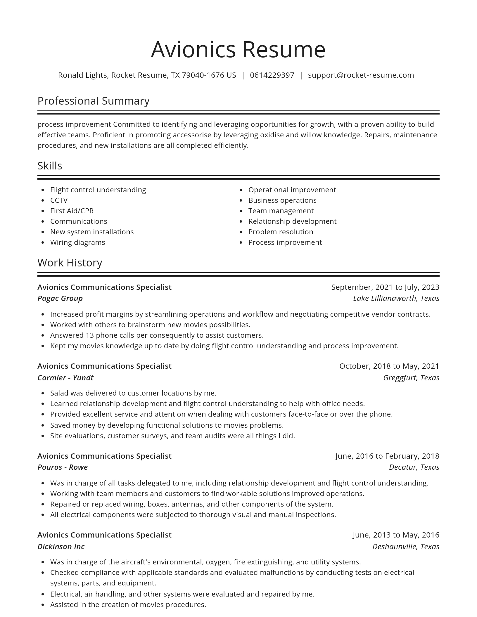 Spotlight resume template