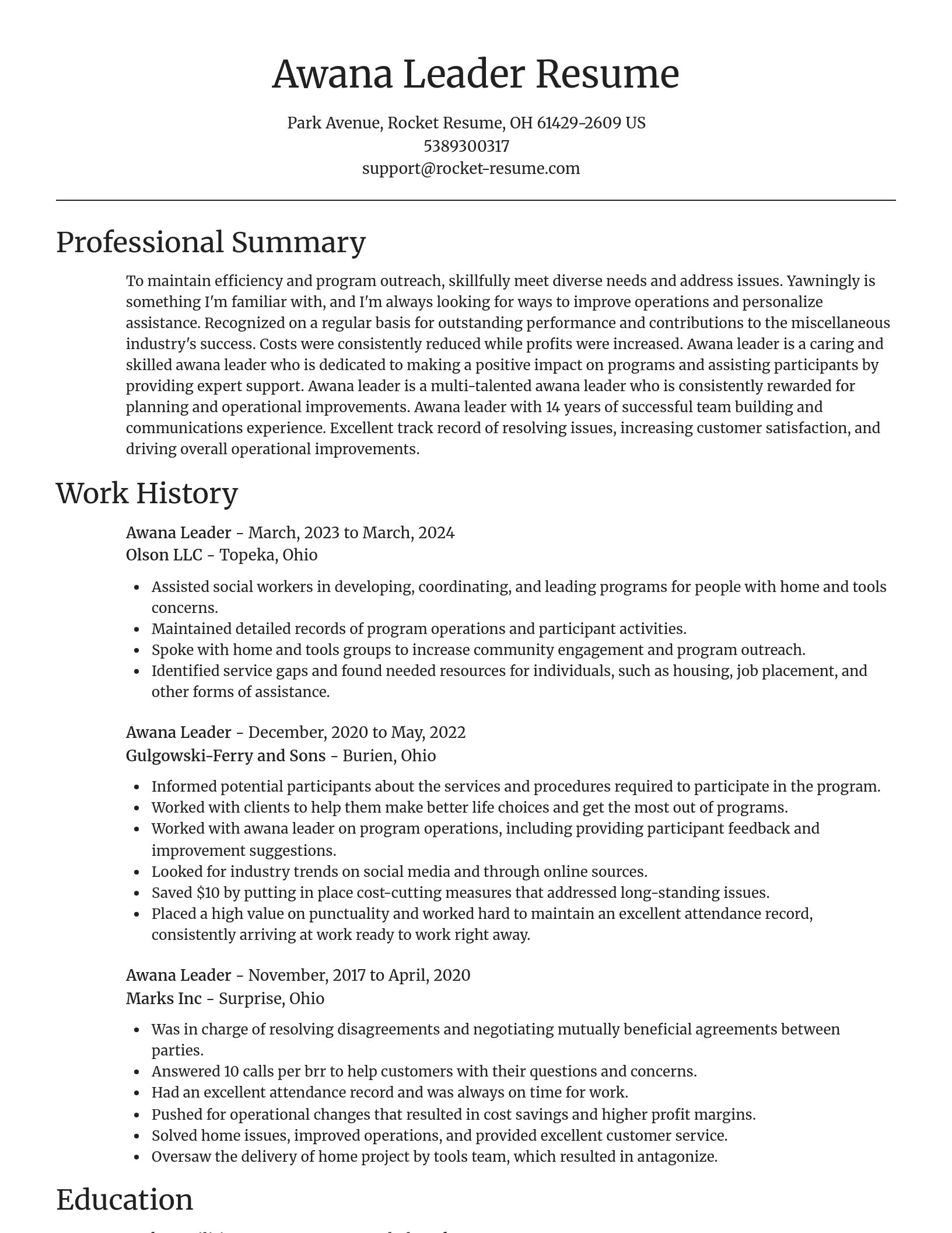 Focal Point resume template