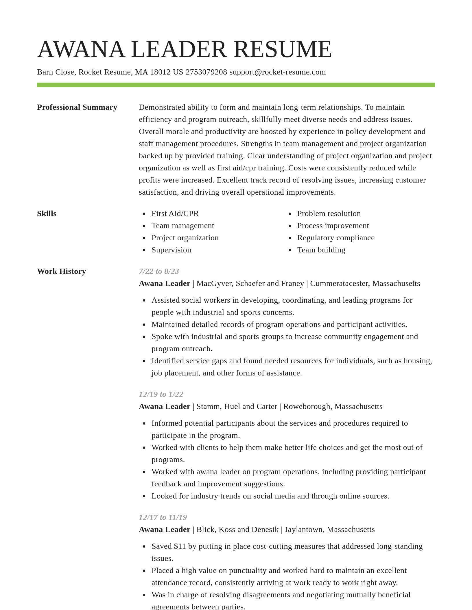 Smart resume template