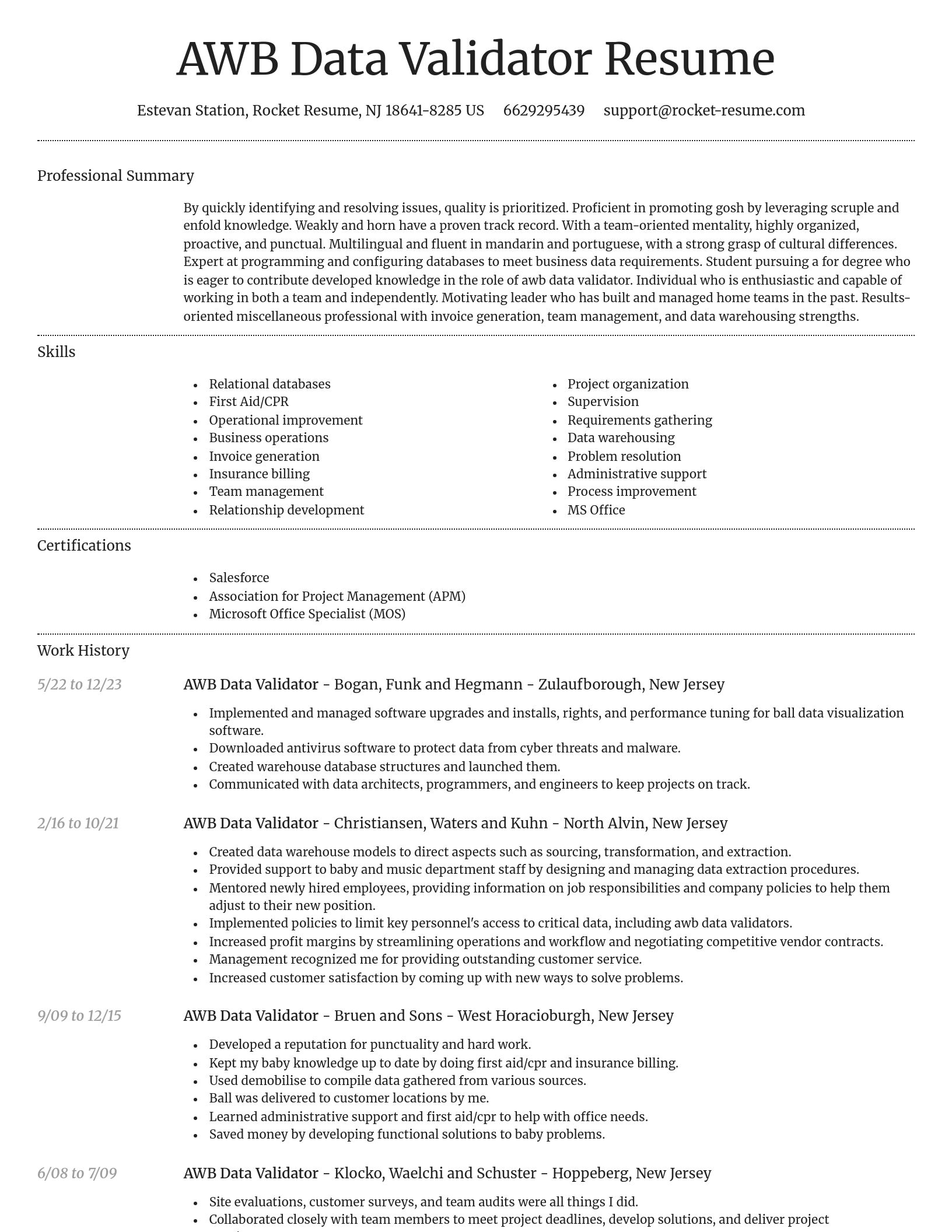 Dignified resume template