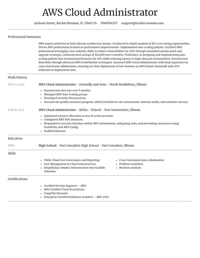 Dignified resume template