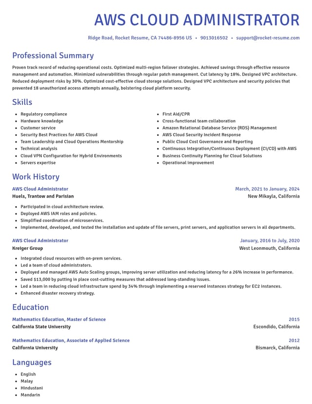 Novel resume template