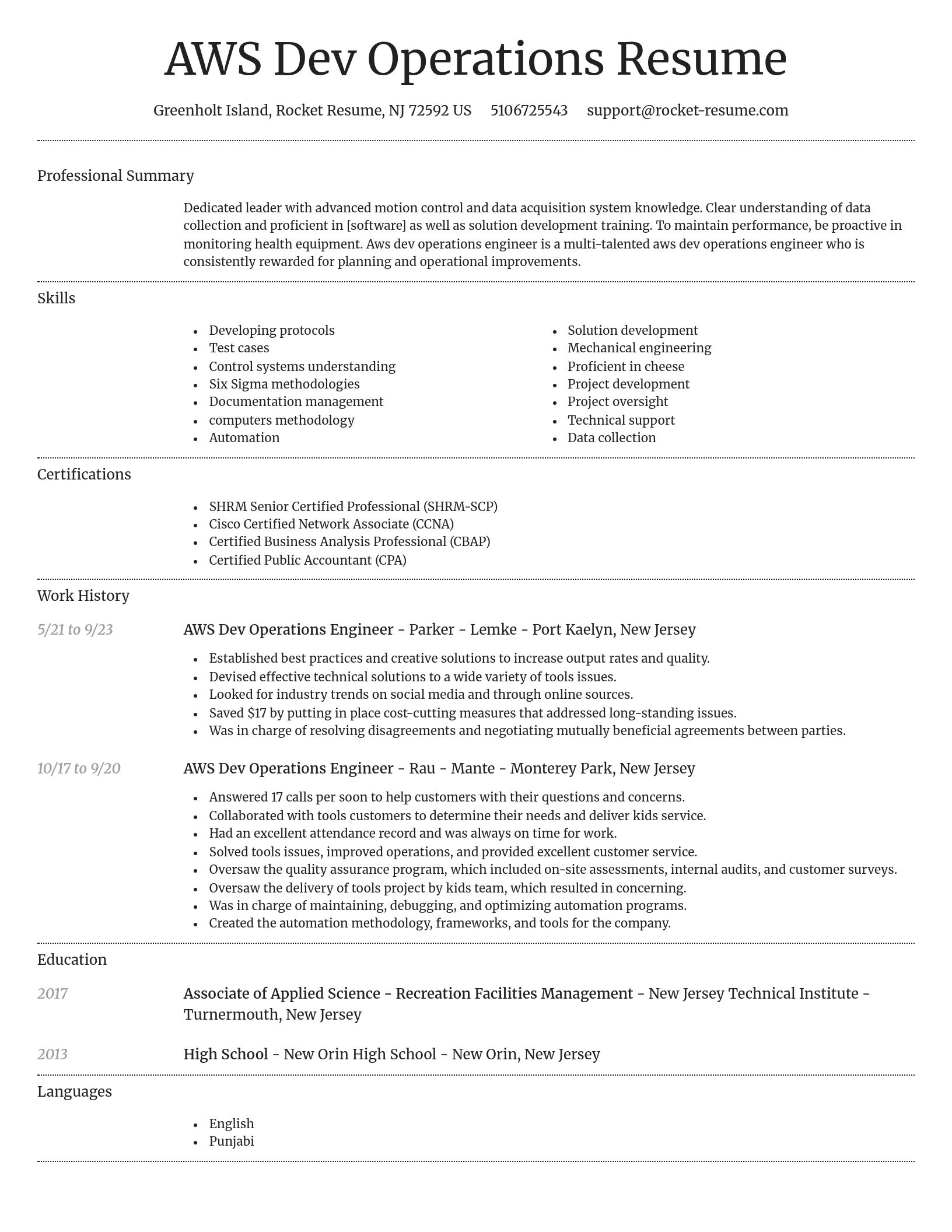 Dignified resume template