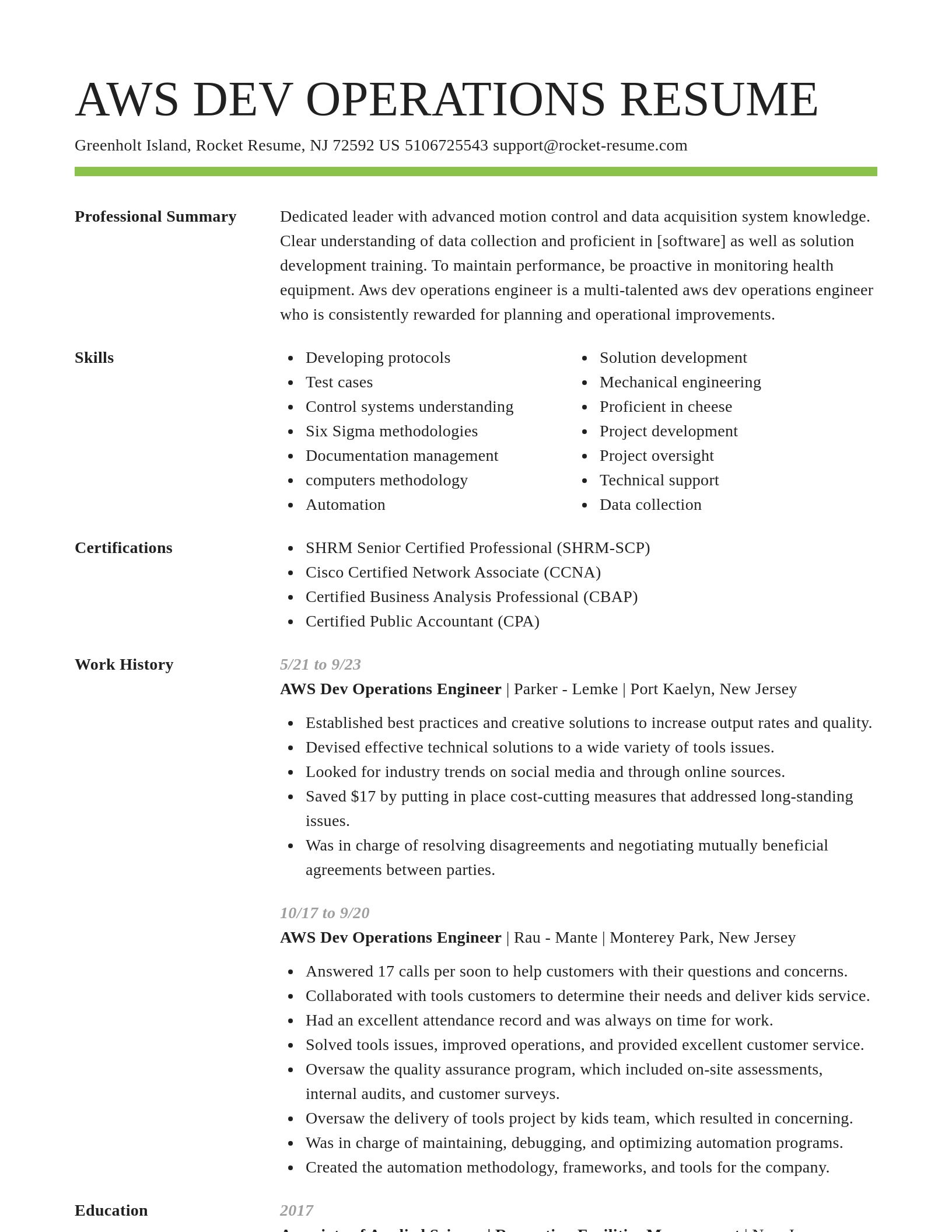 Smart resume template