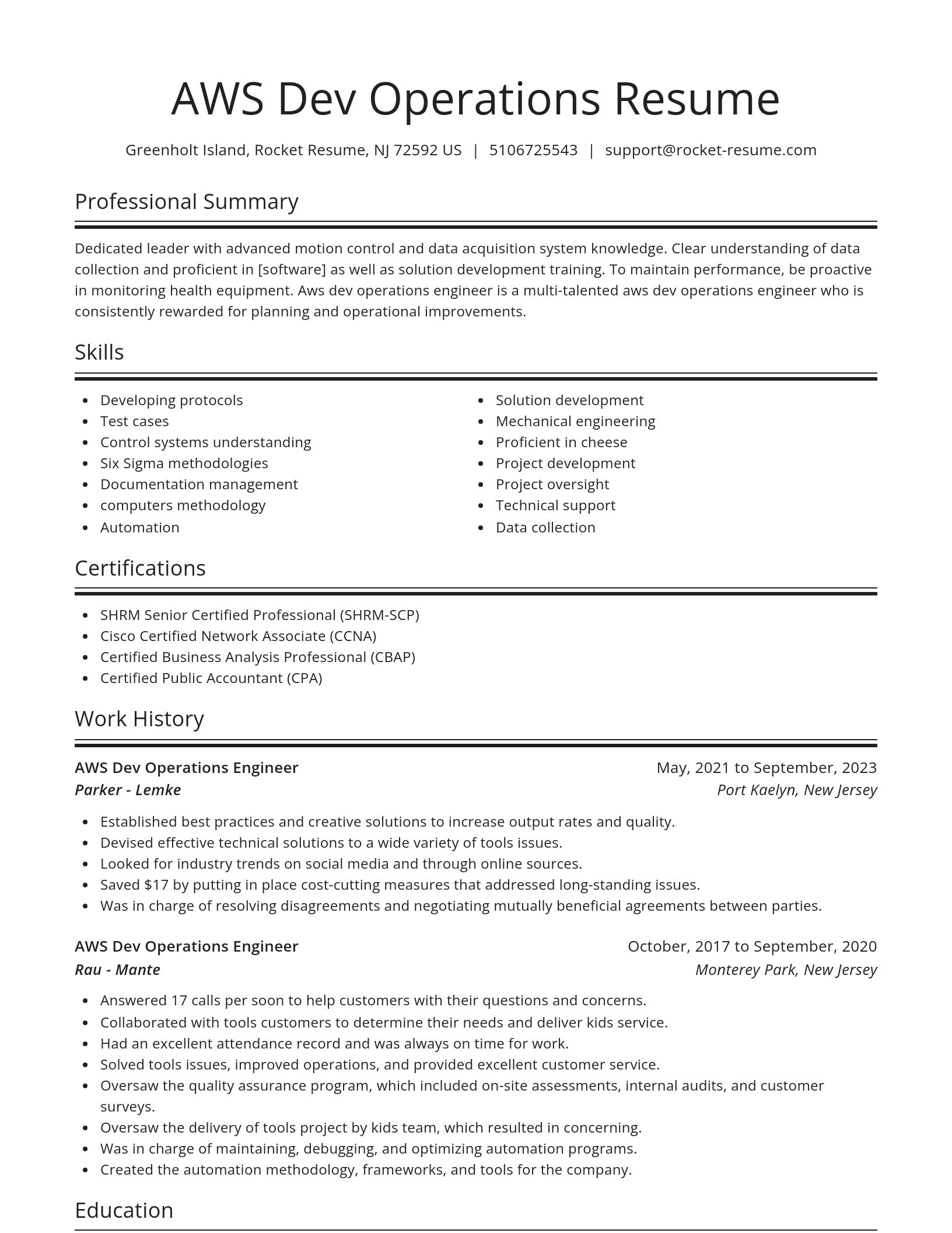 Spotlight resume template