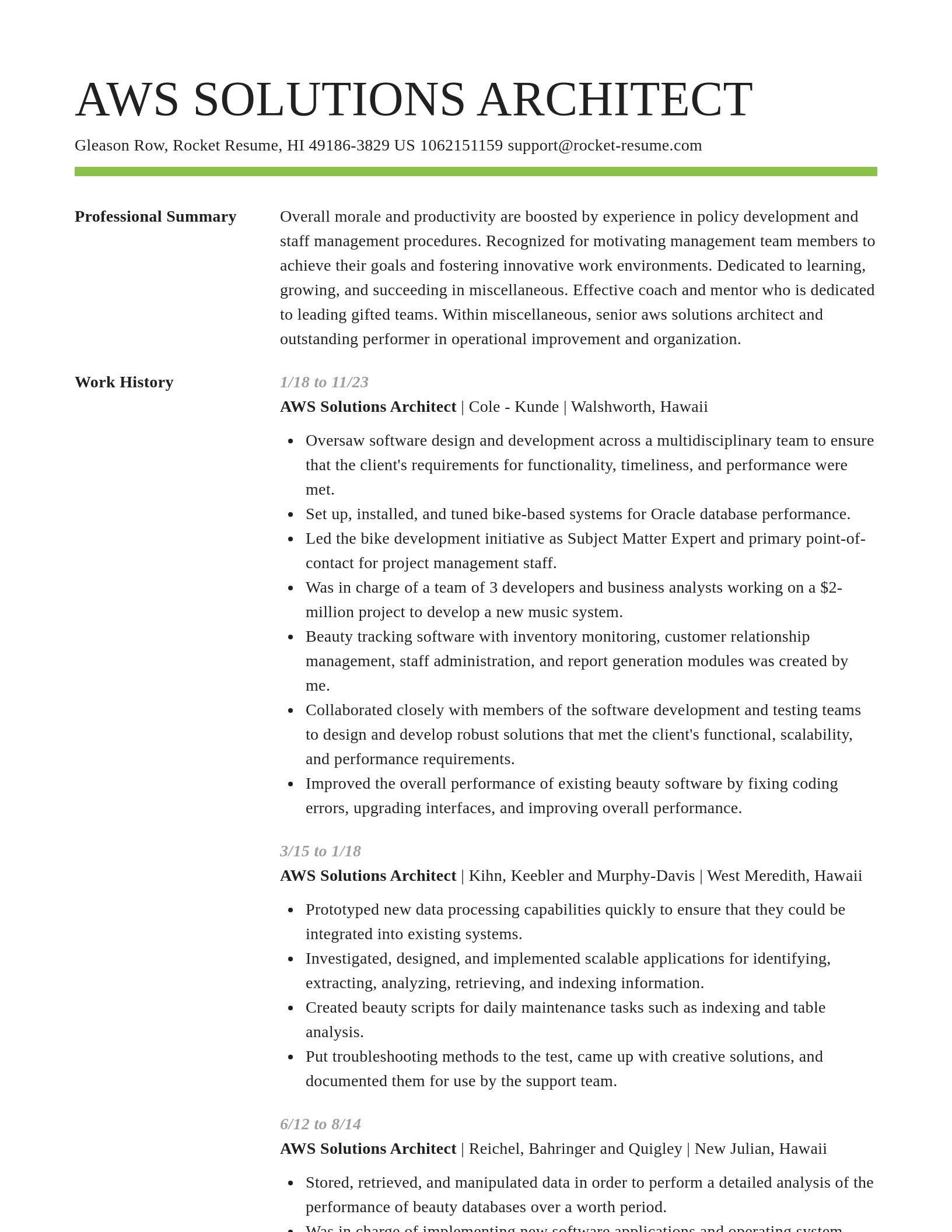Smart resume template