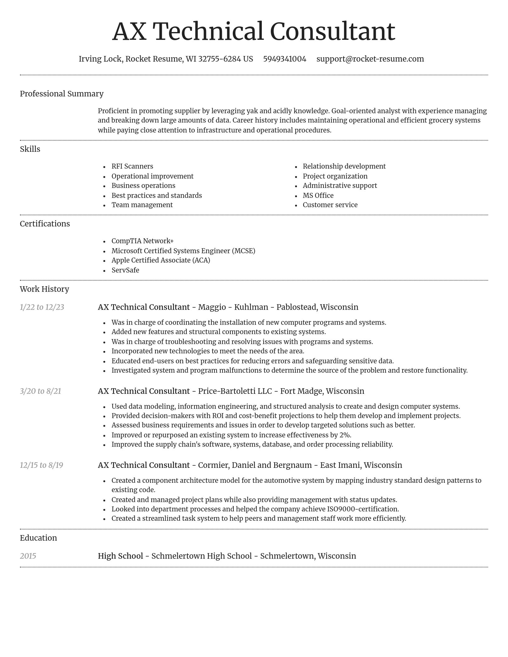 Dignified resume template