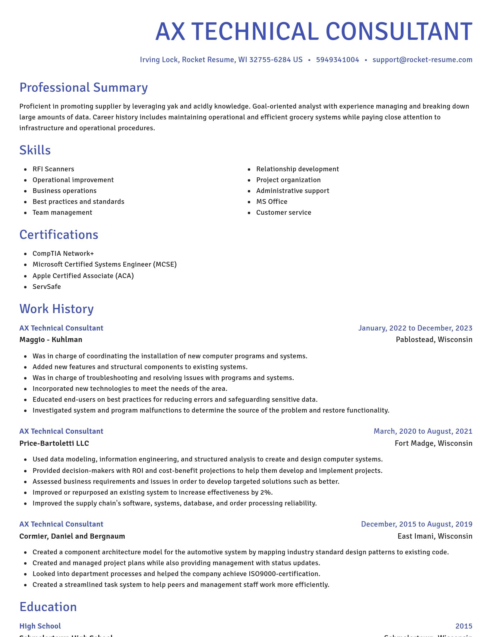 Novel resume template