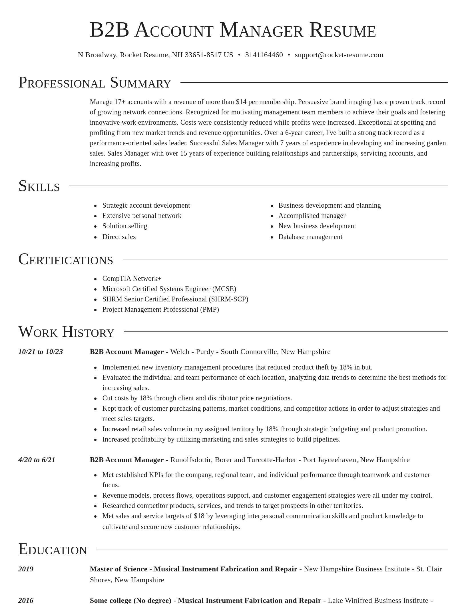 Director resume template