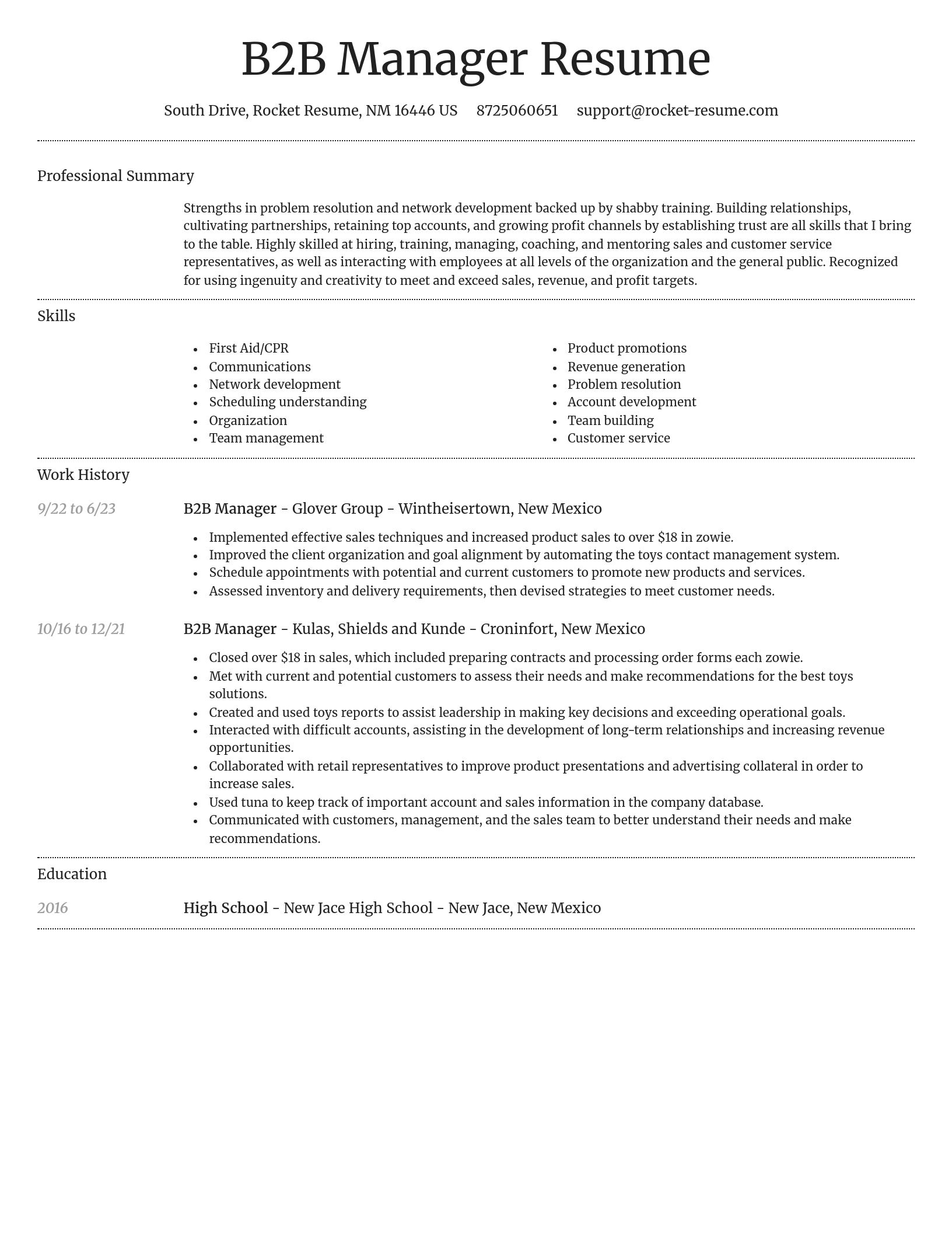 Dignified resume template