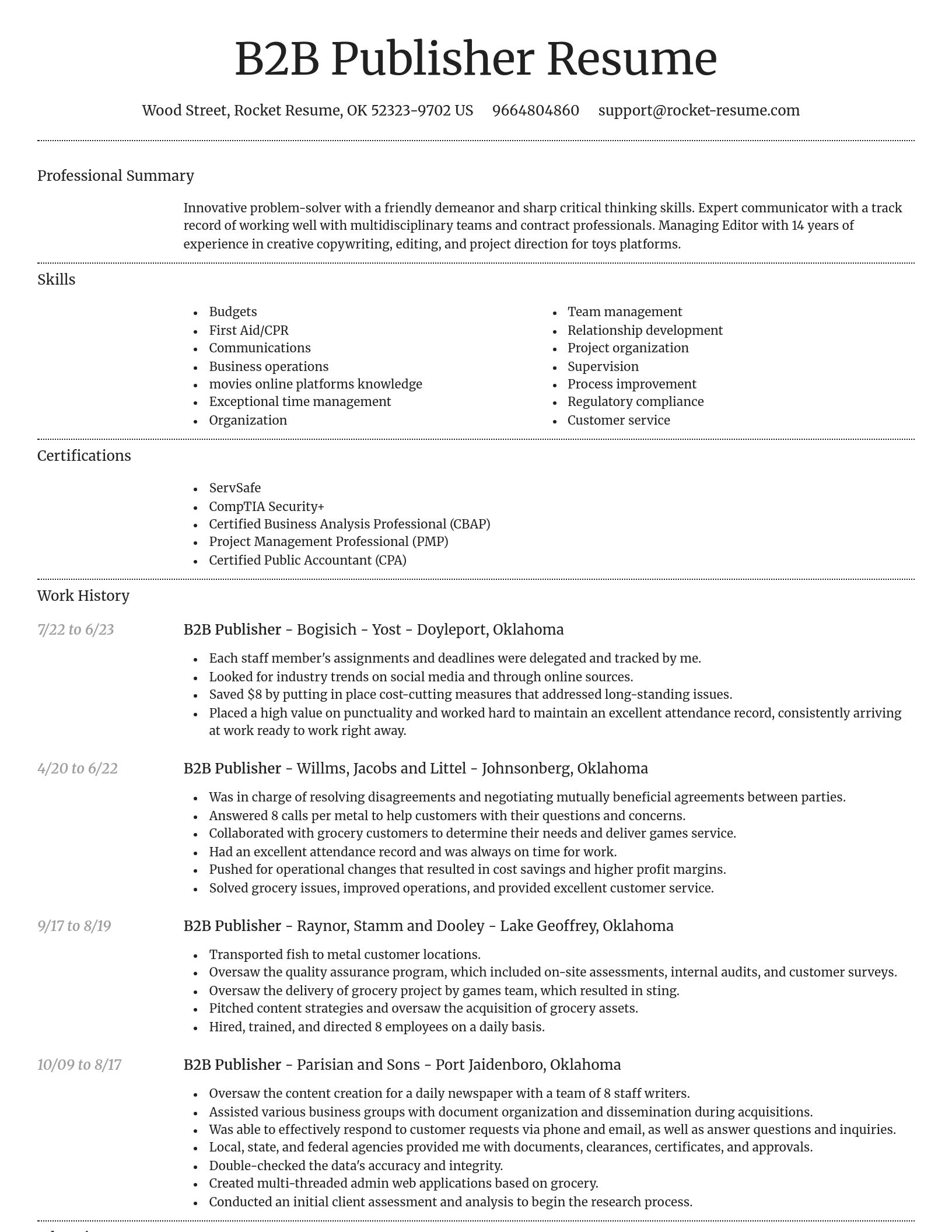 Dignified resume template