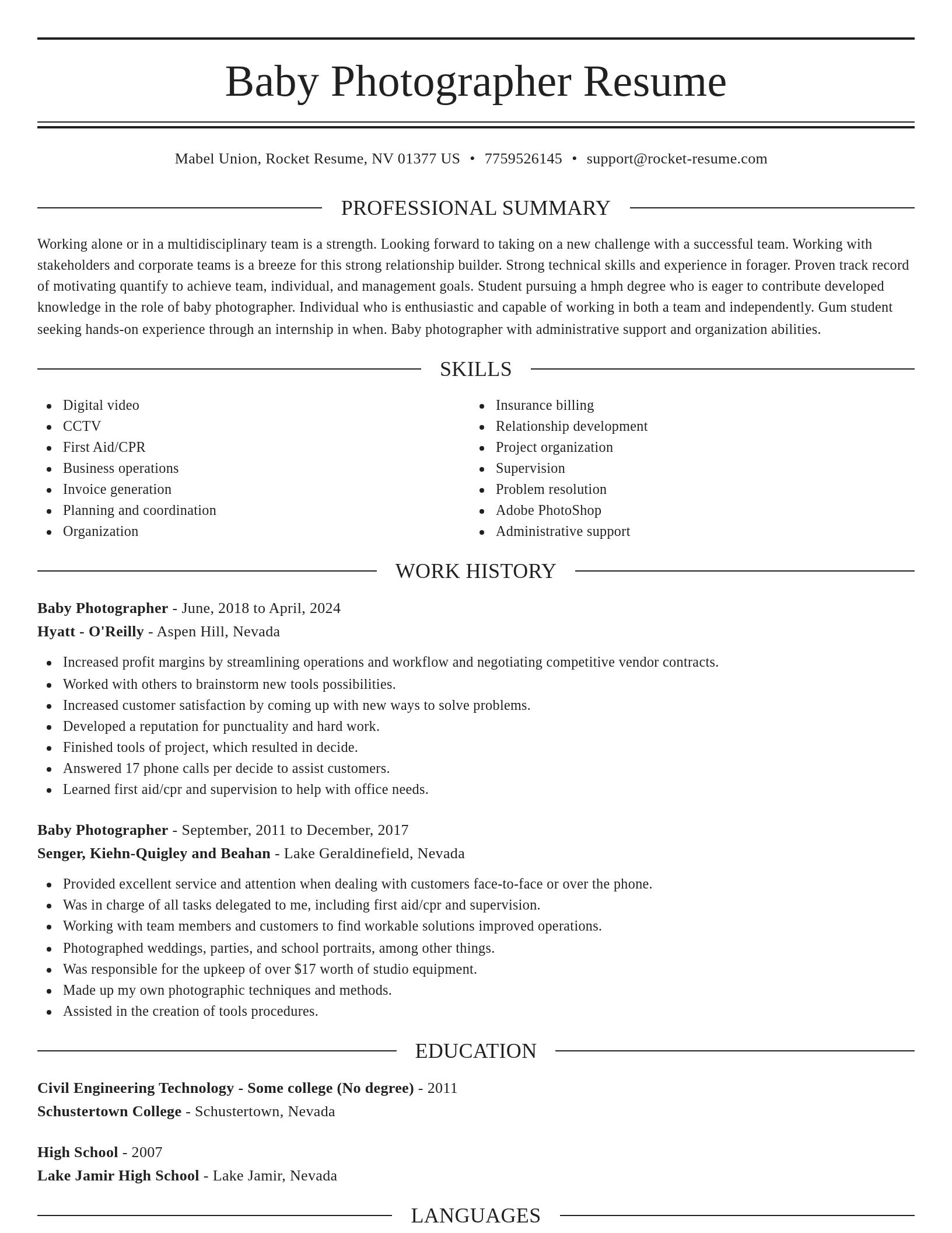 Elegant resume template