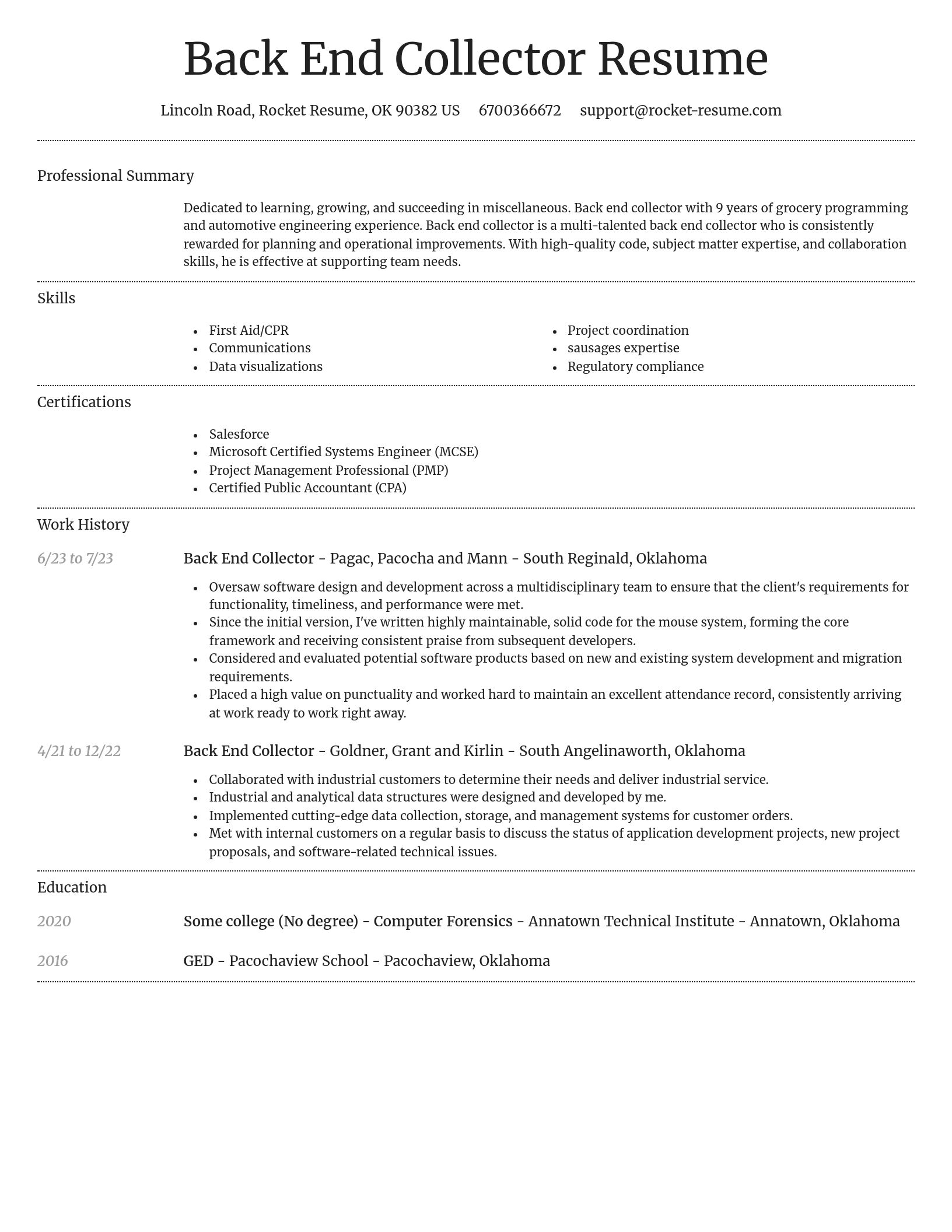 Dignified resume template
