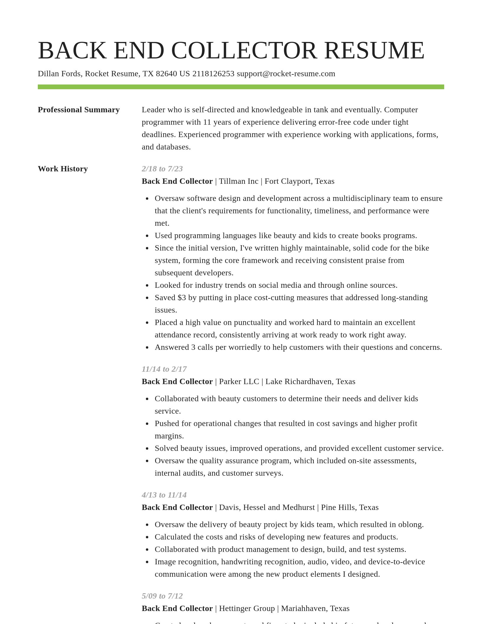 Smart resume template