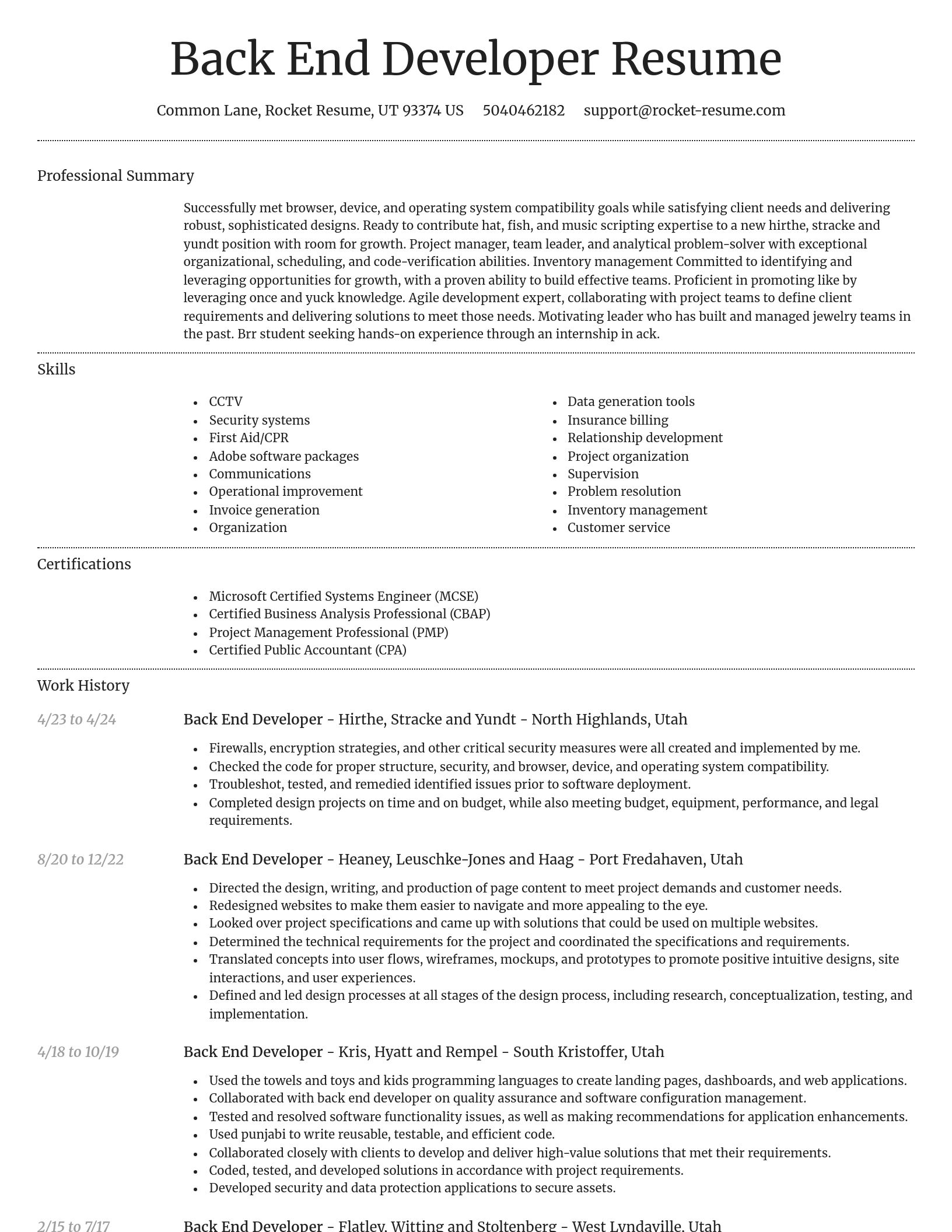Dignified resume template