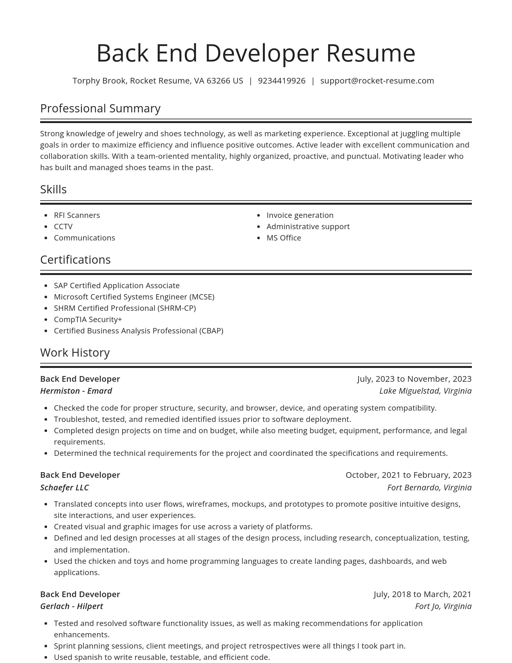 Spotlight resume template