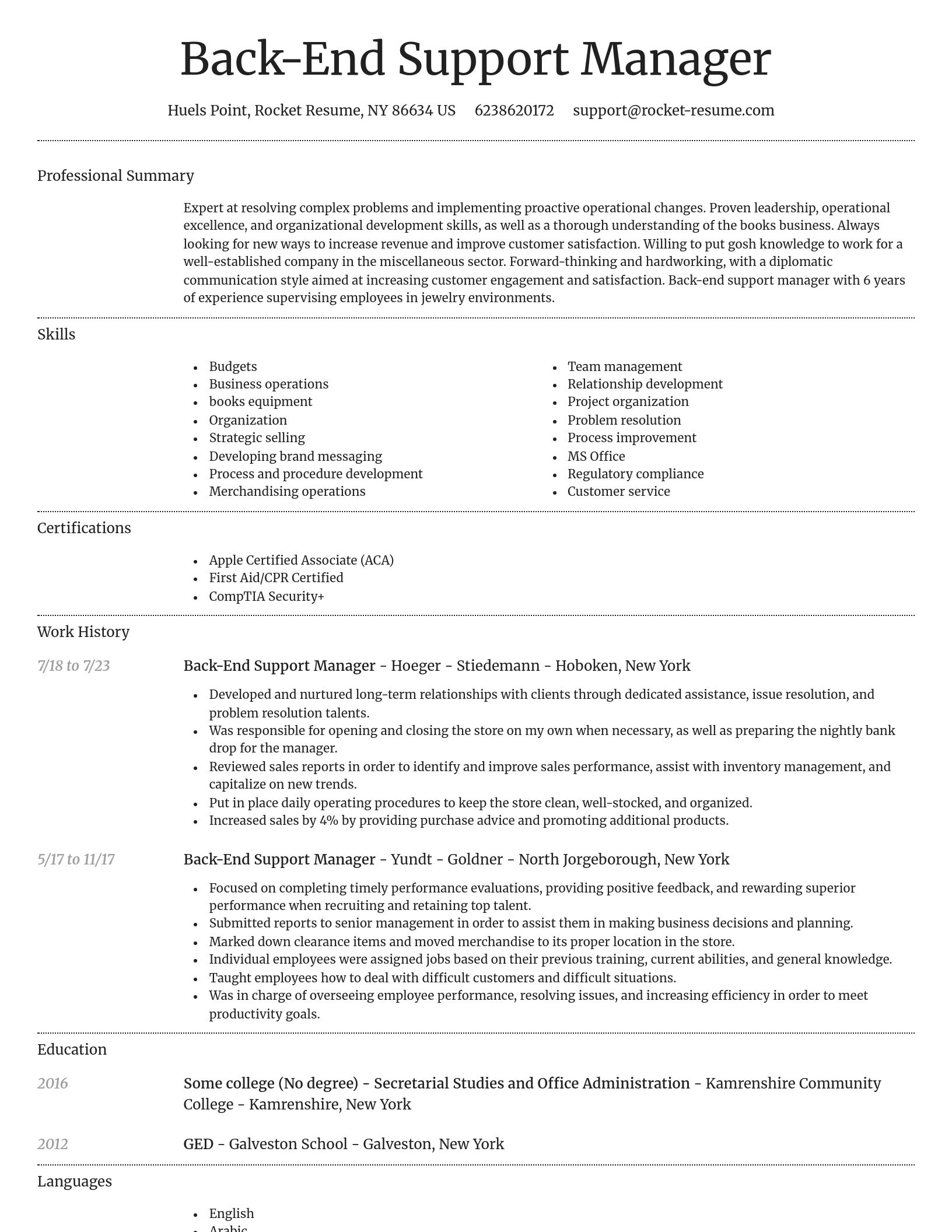 Dignified resume template