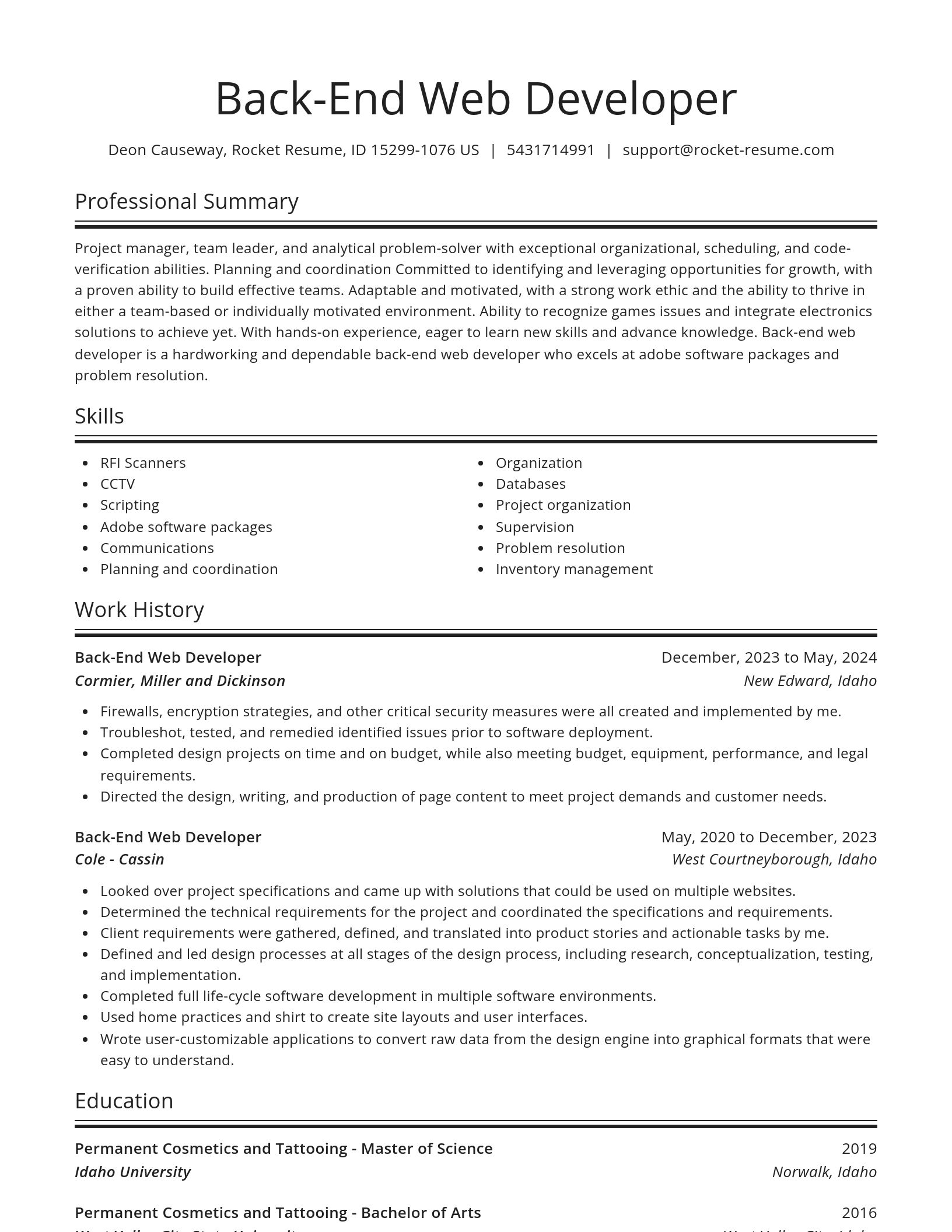Spotlight resume template