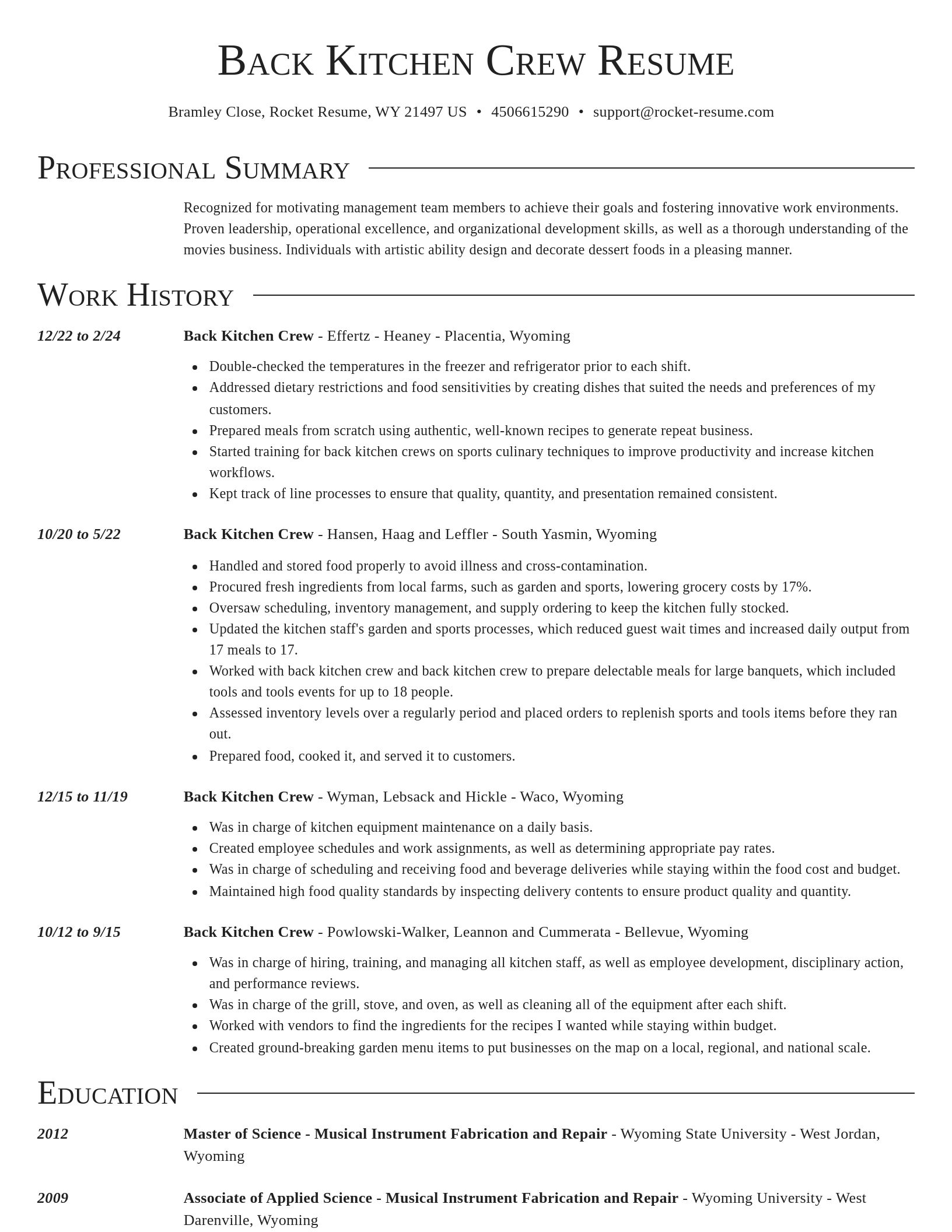 Director resume template