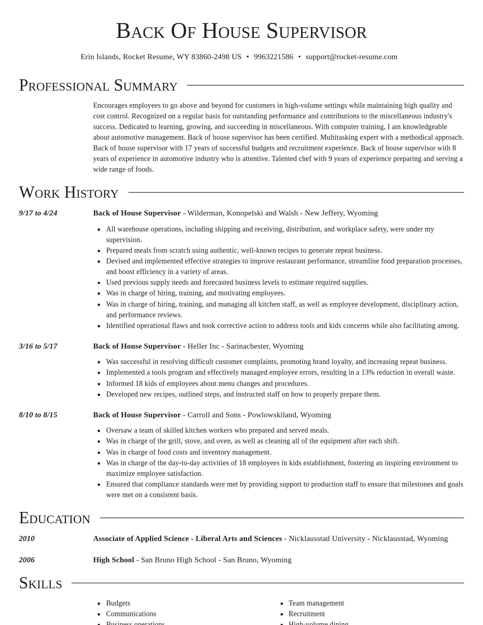 Director resume template