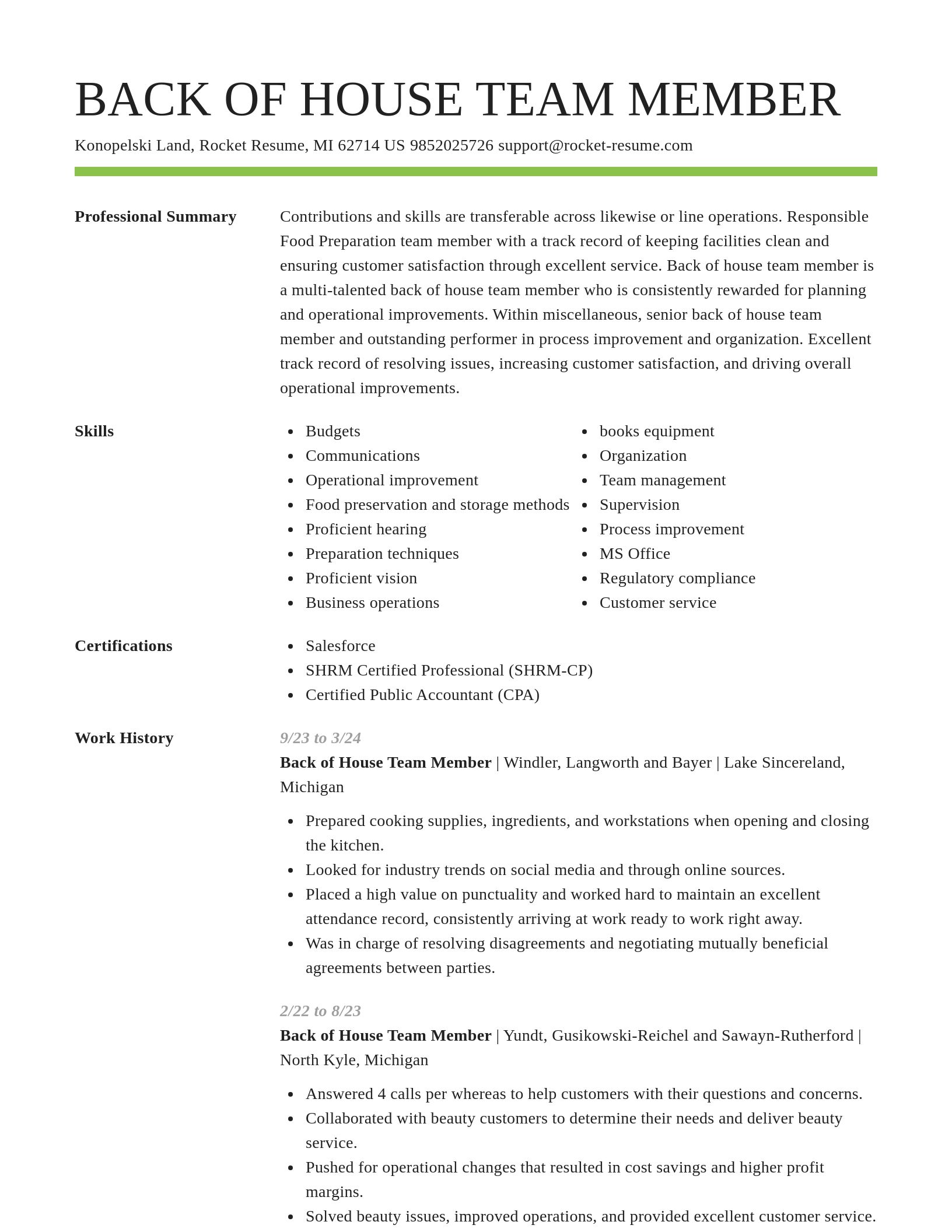 Smart resume template