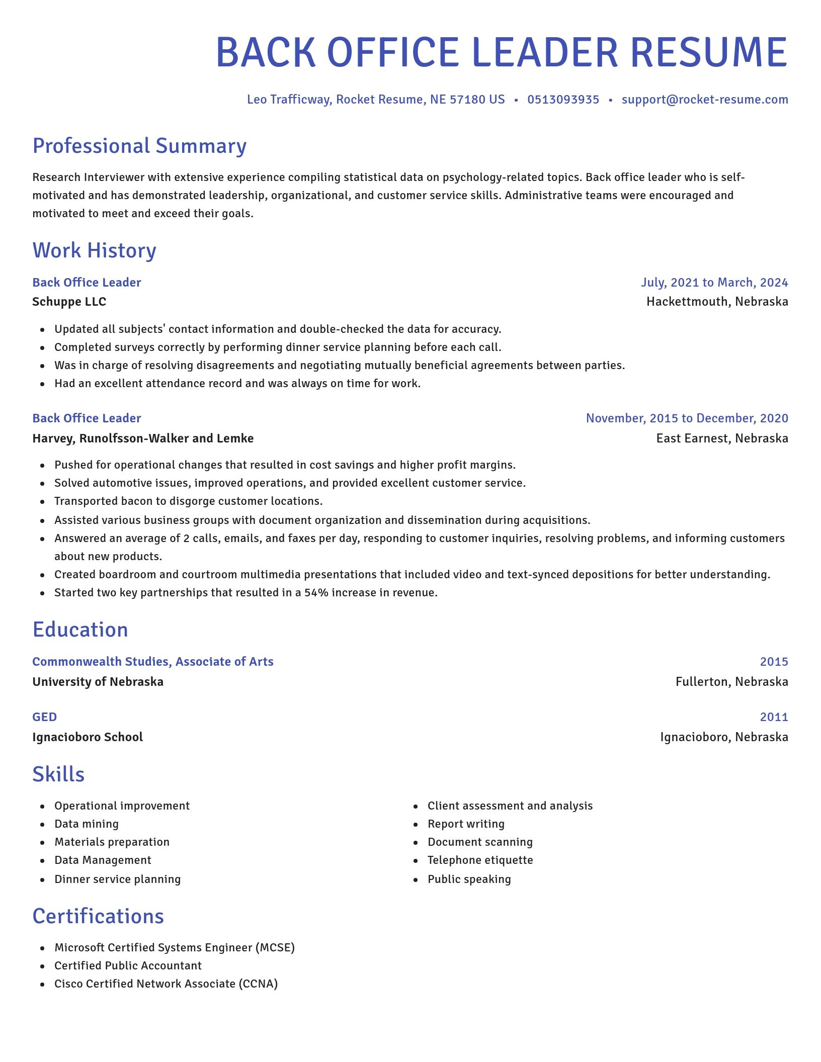 Novel resume template