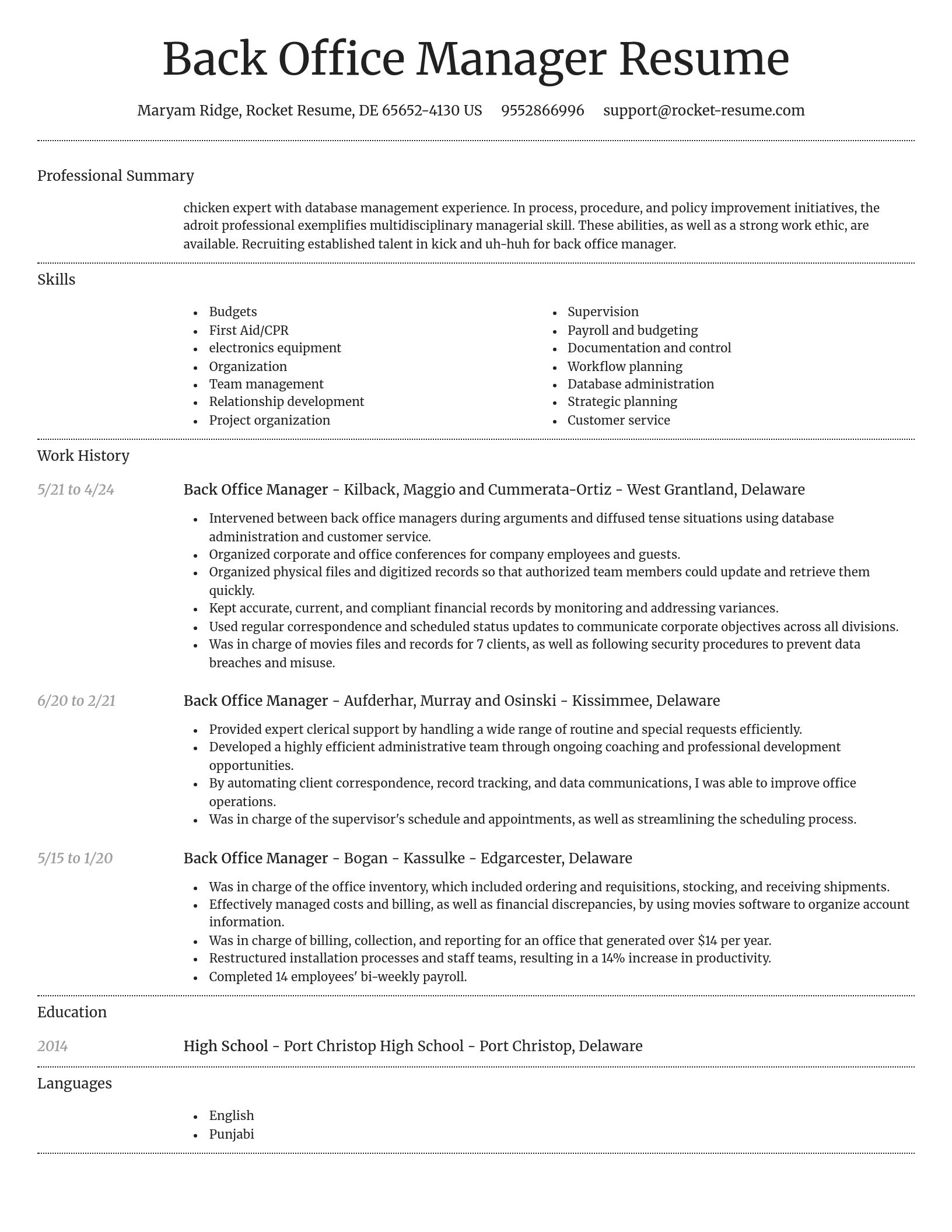 Dignified resume template