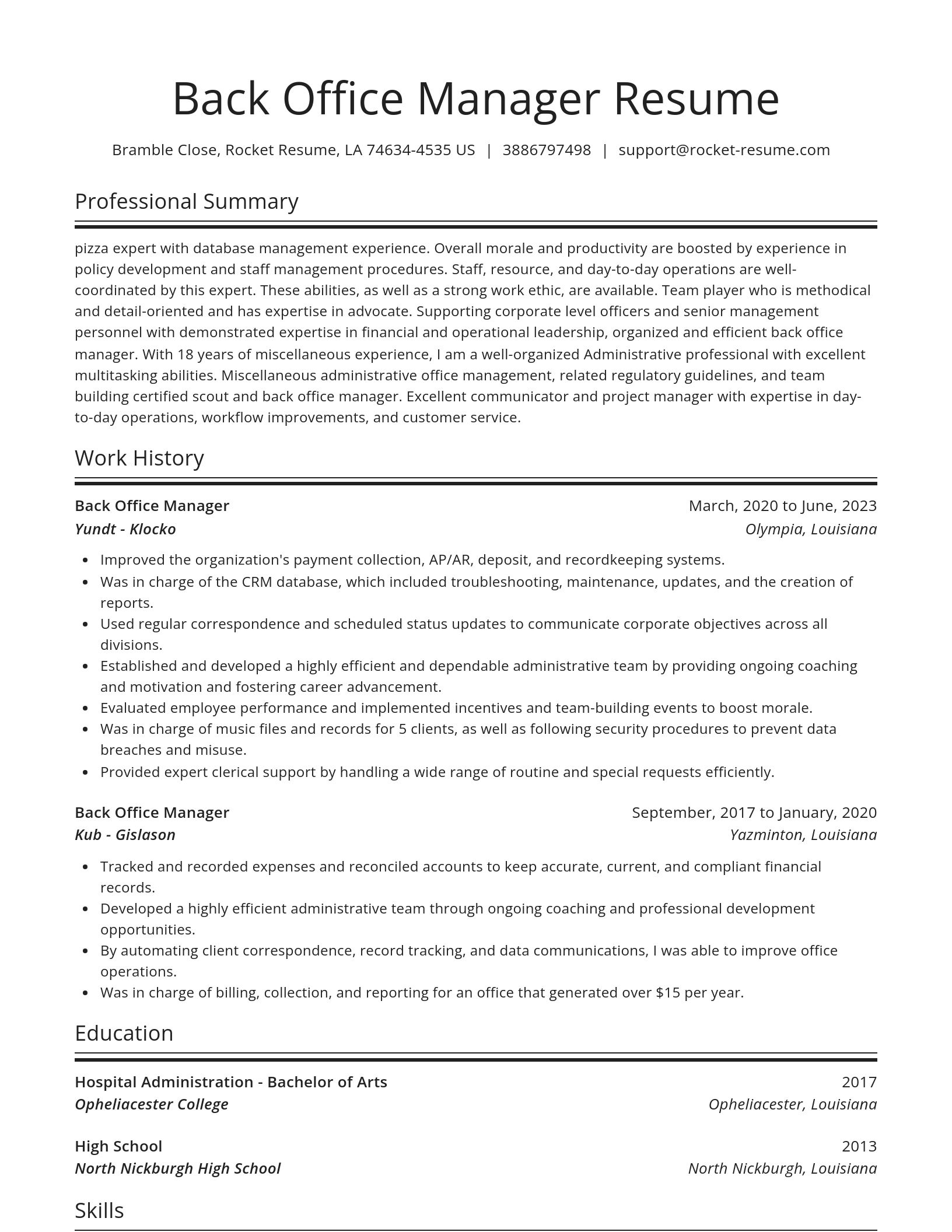 Spotlight resume template