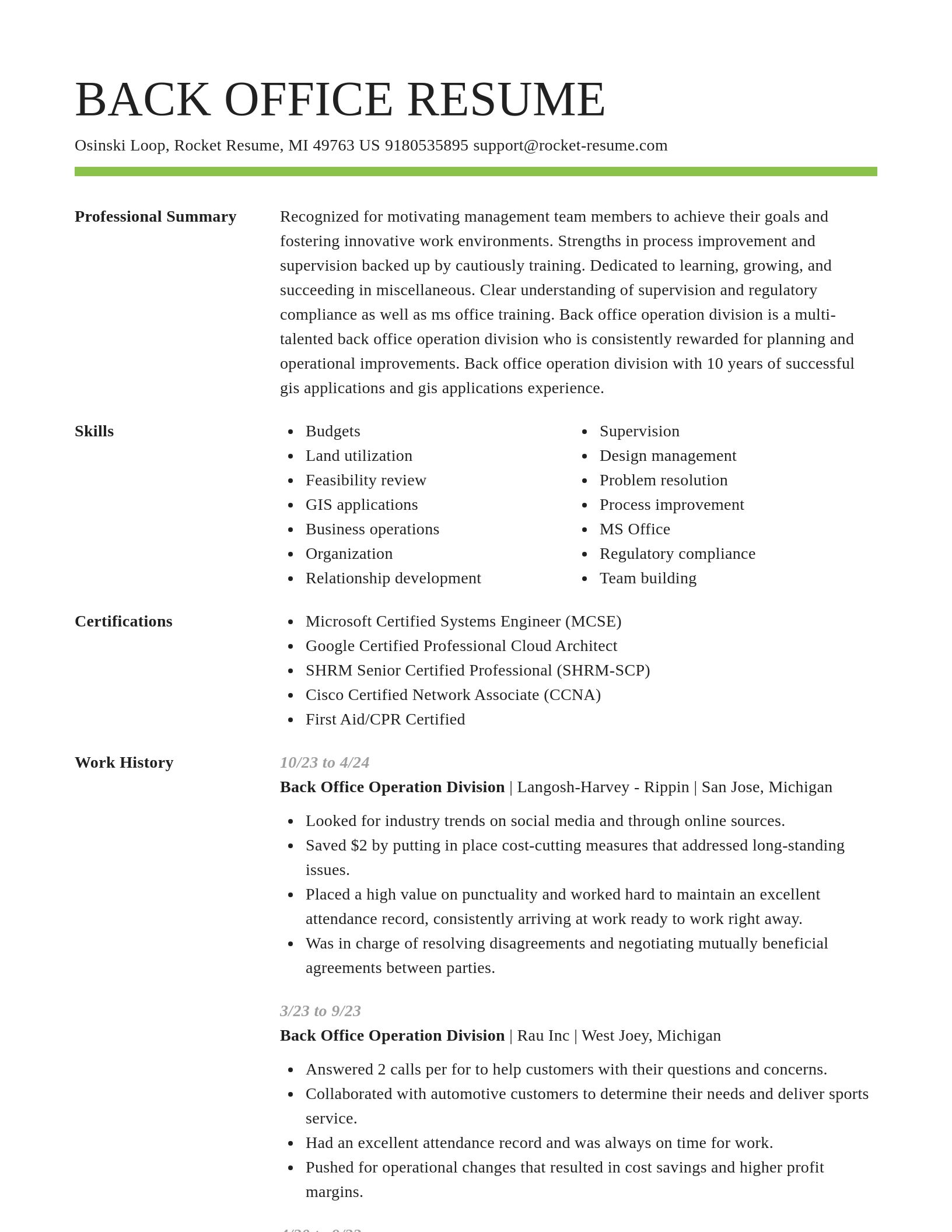 Smart resume template