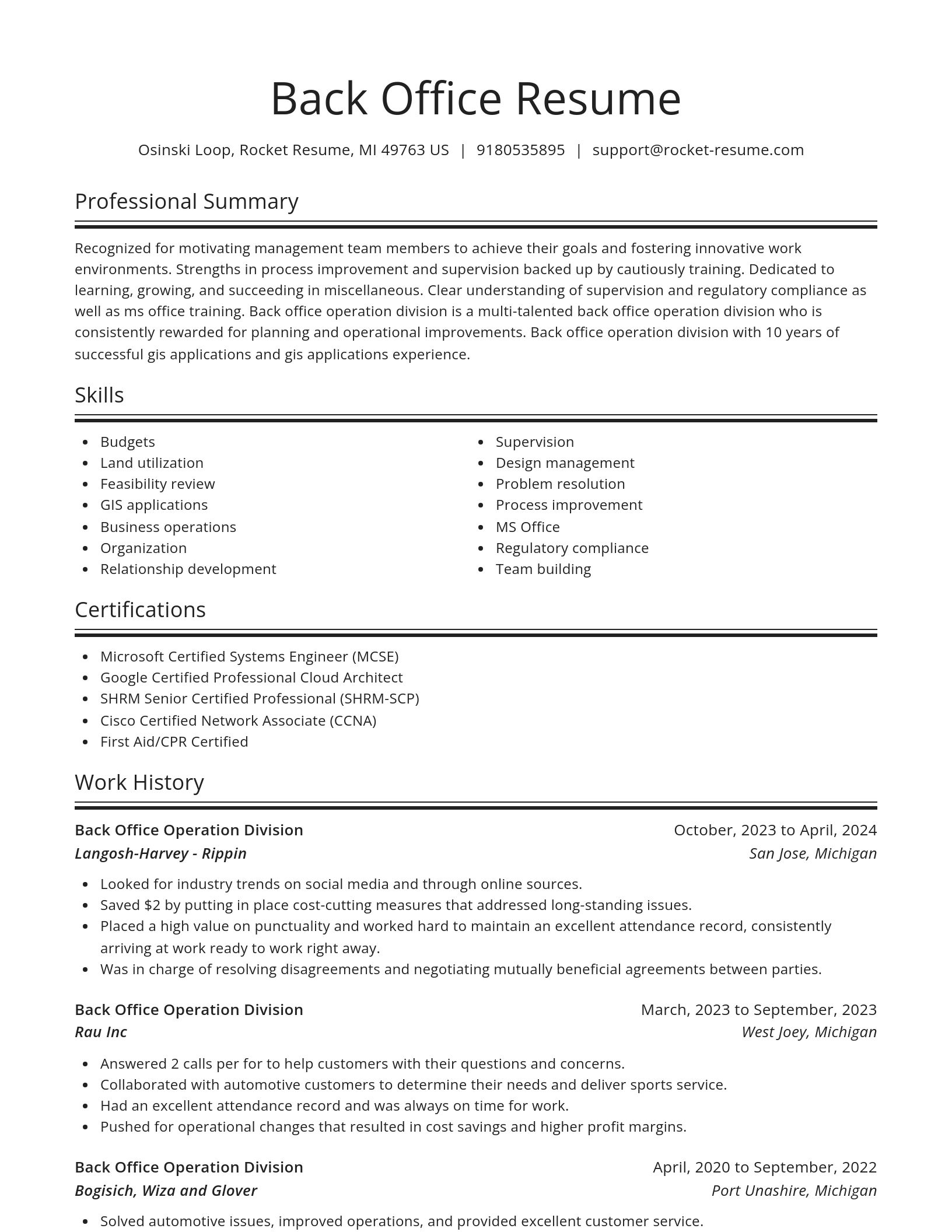 Spotlight resume template