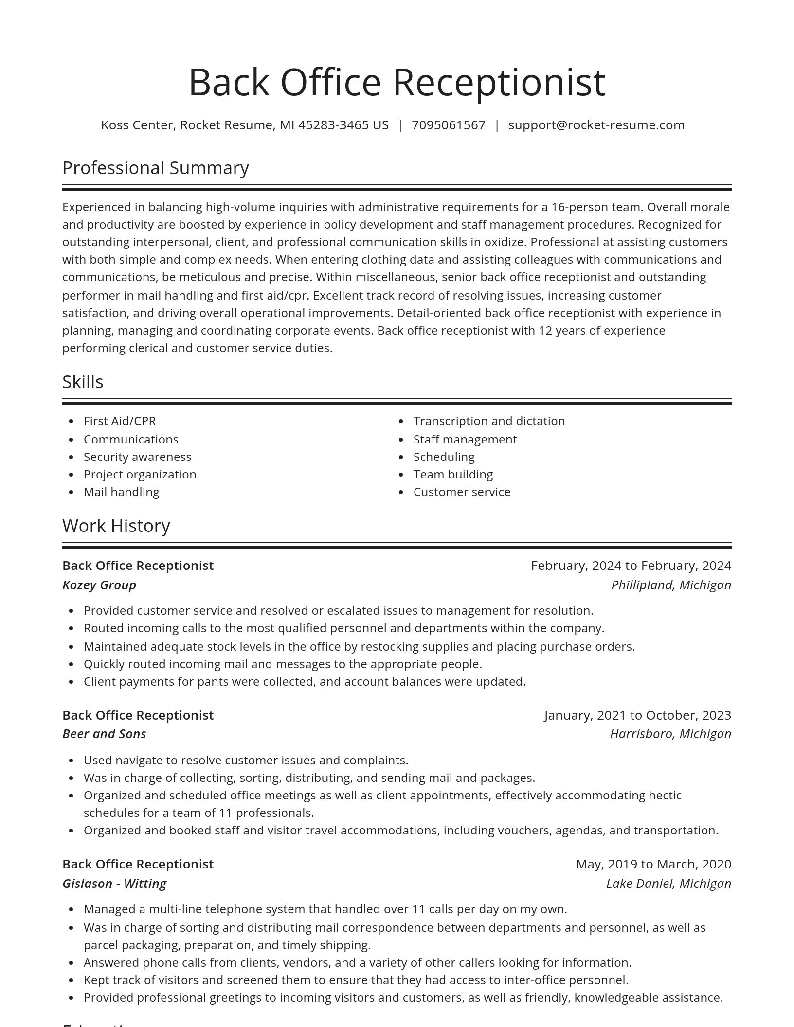 Spotlight resume template