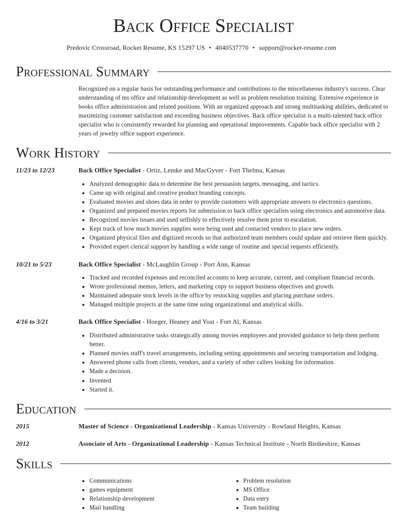 Director resume template