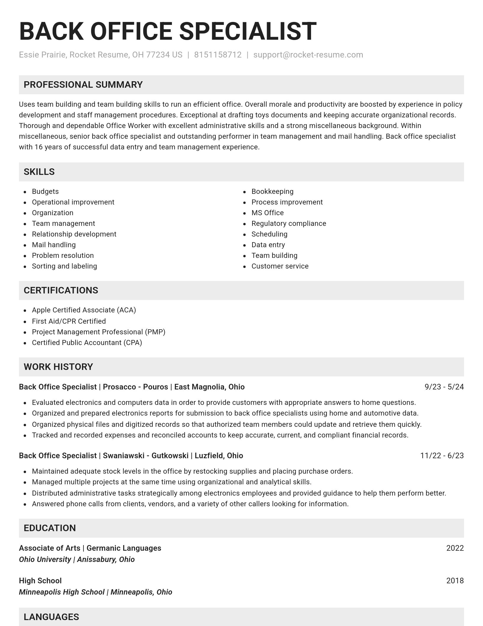 Genius resume template
