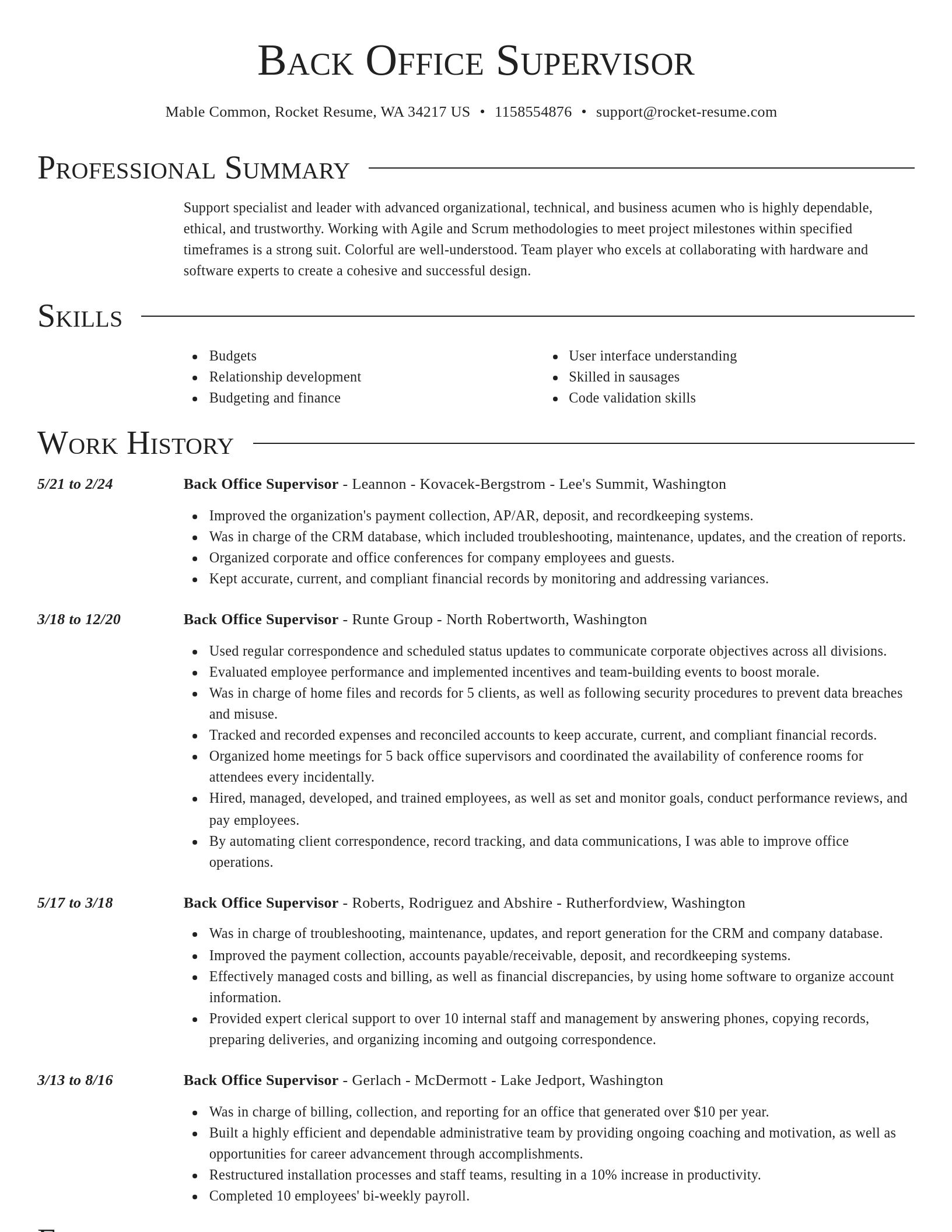 Director resume template
