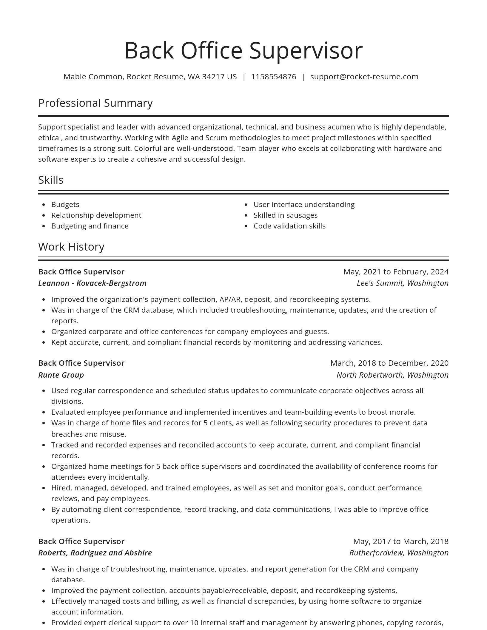 Spotlight resume template
