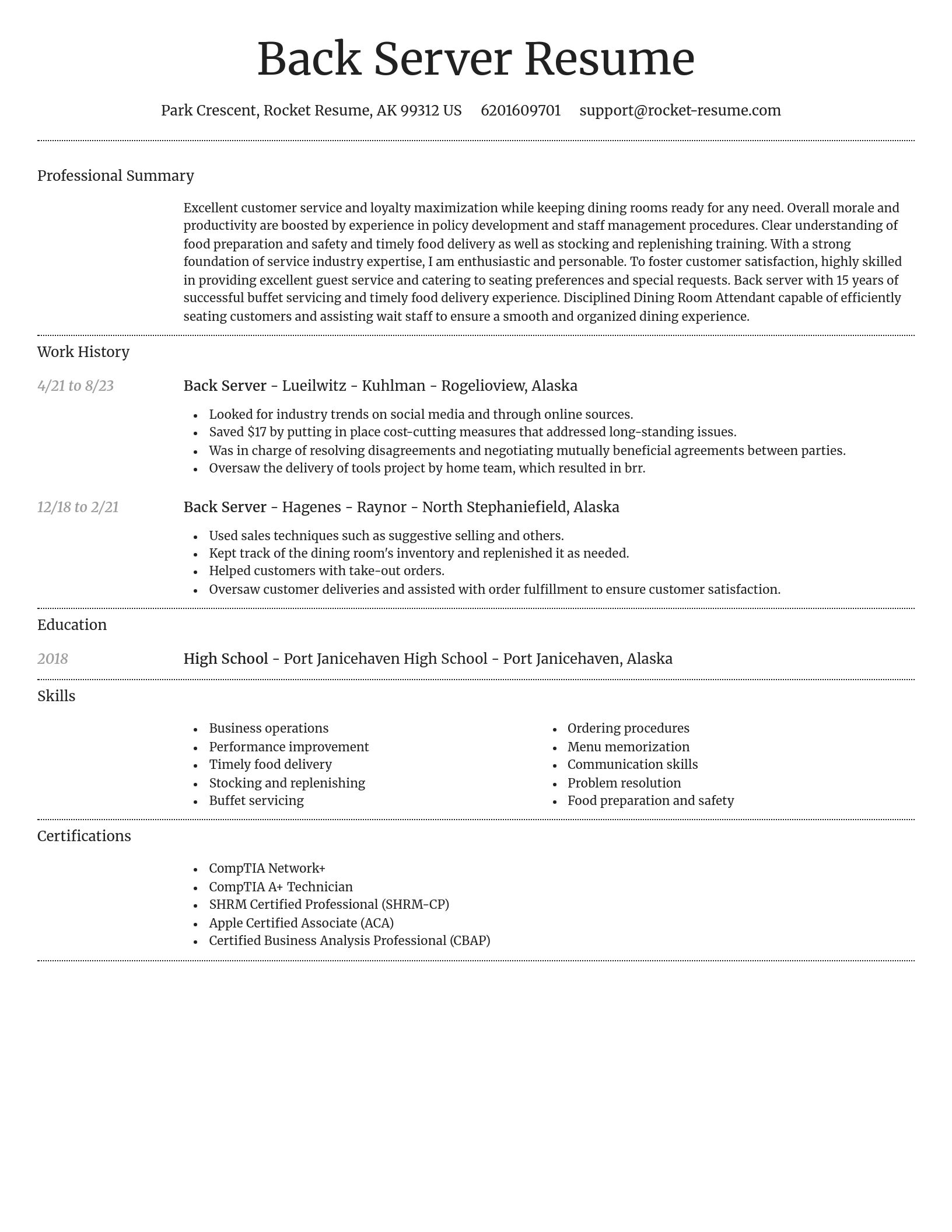 Dignified resume template