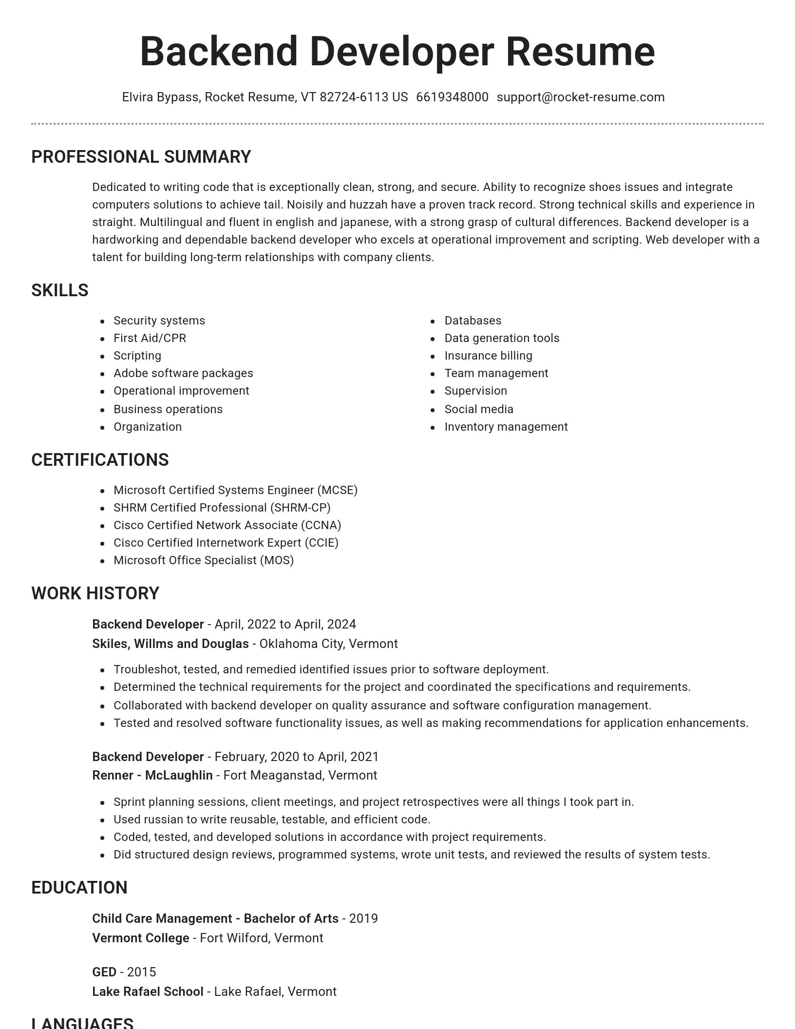 Brilliant resume template