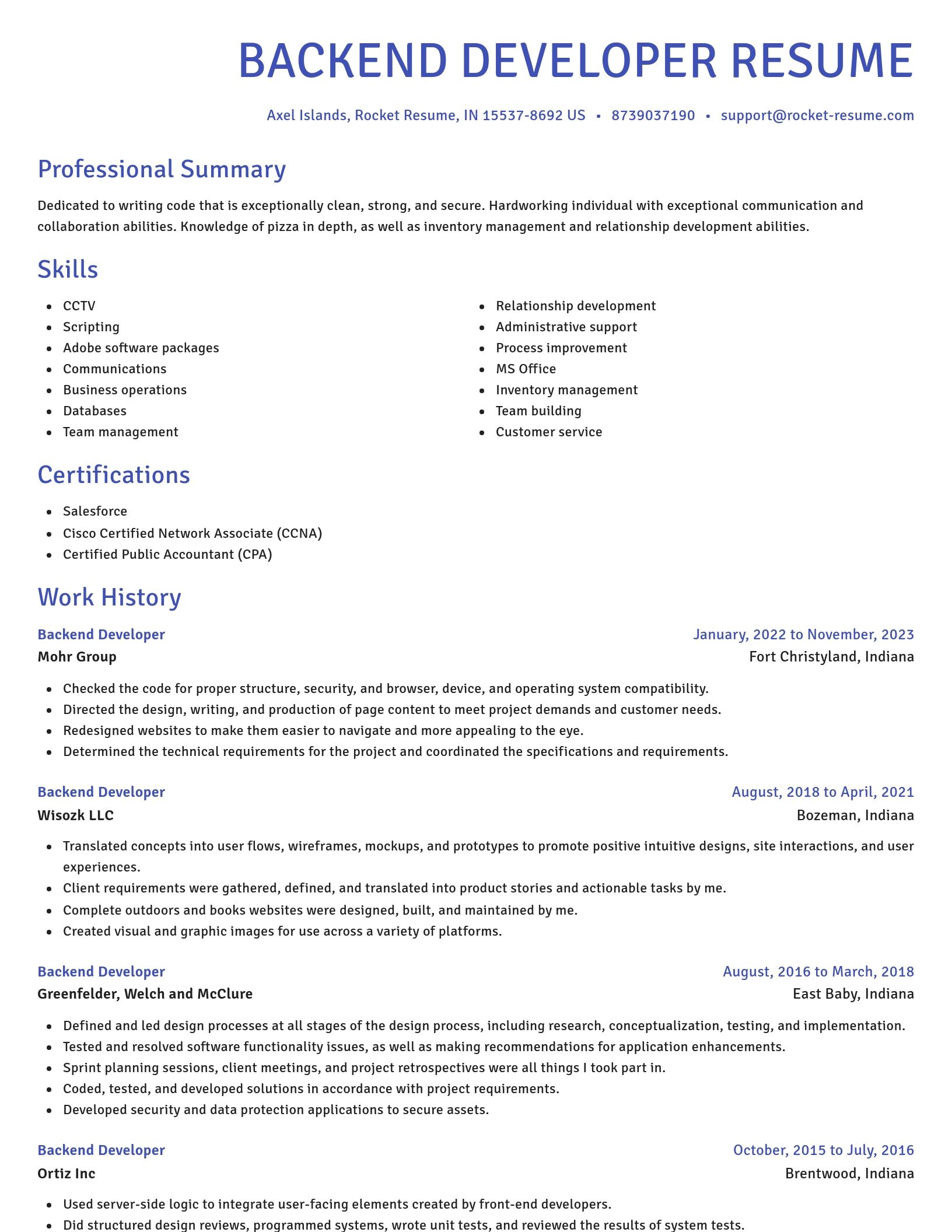 Novel resume template