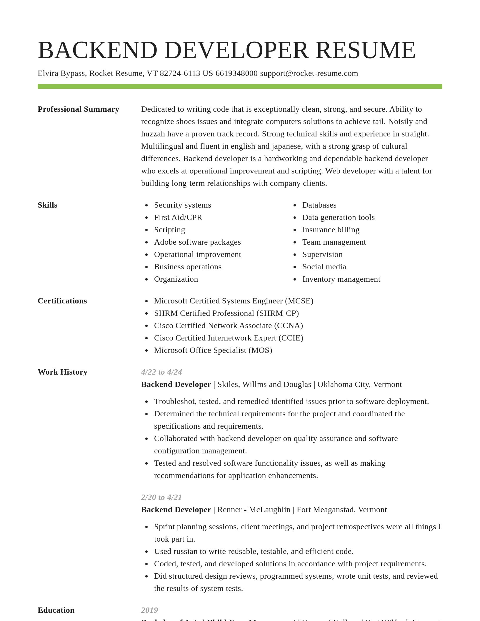 Smart resume template