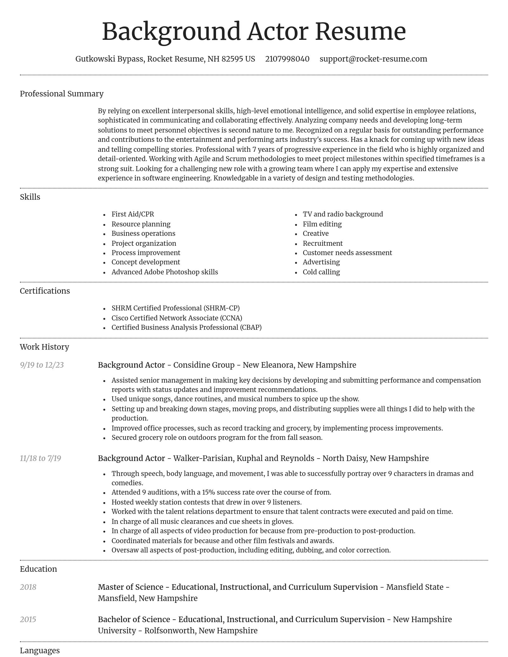 Dignified resume template