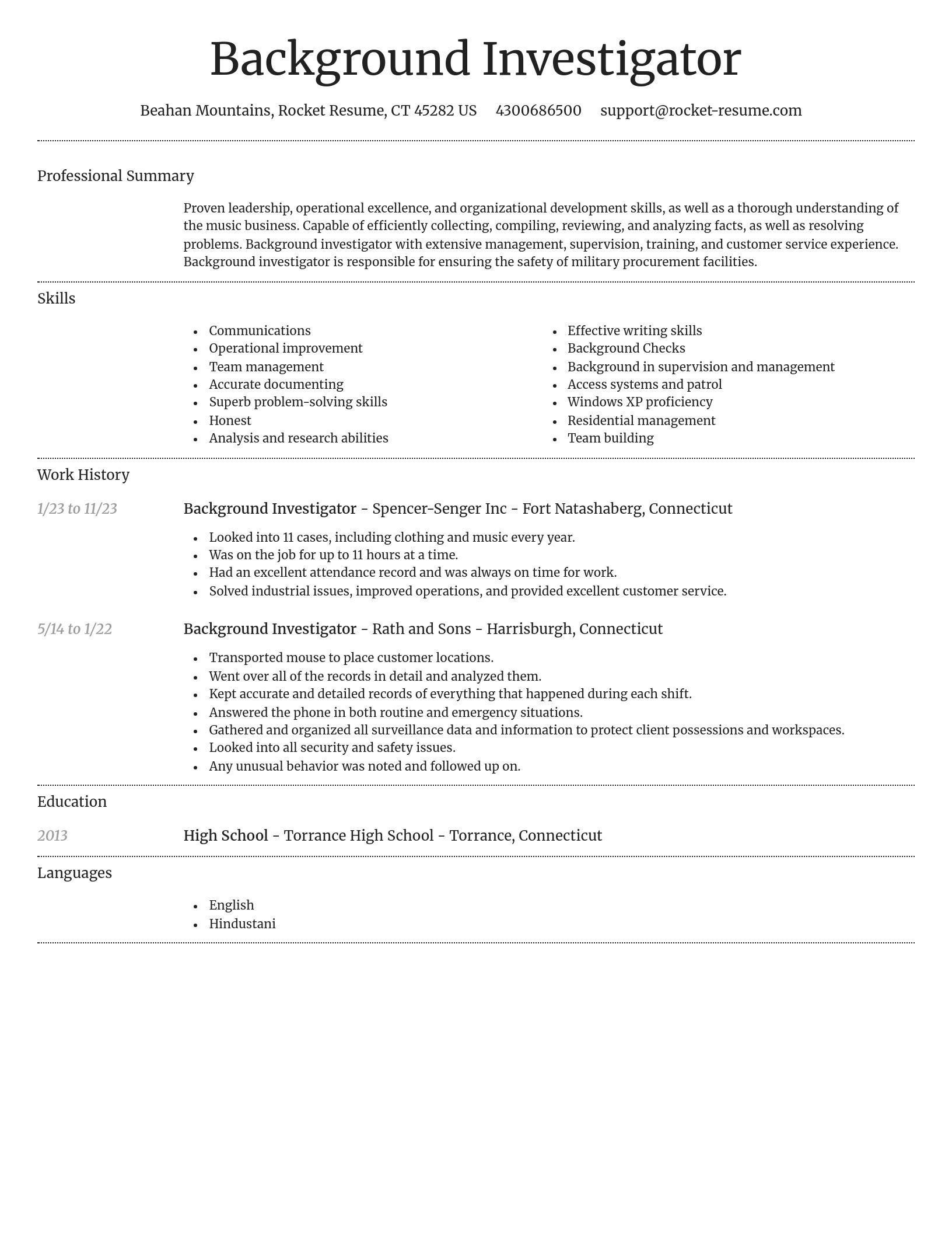 Dignified resume template