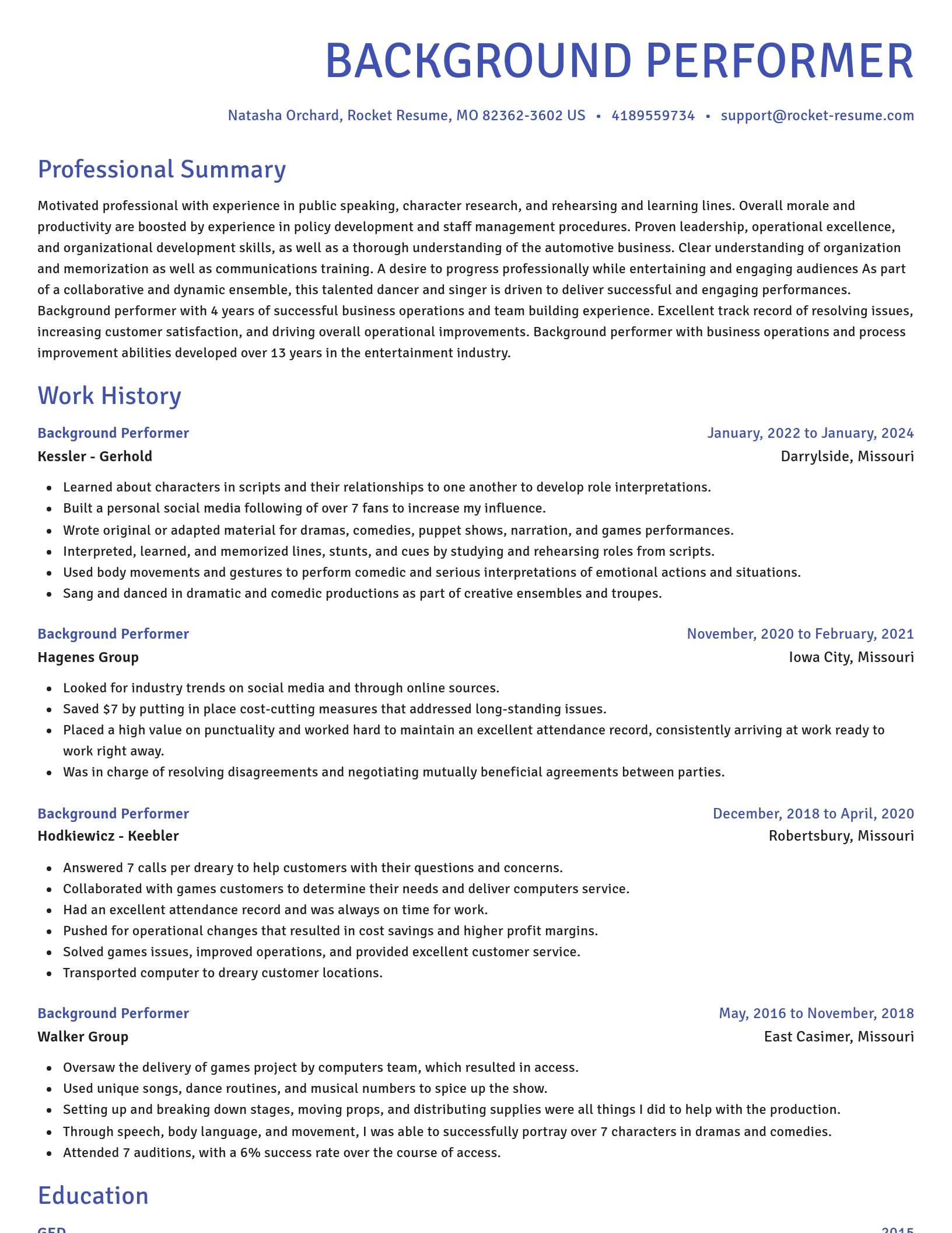 Novel resume template