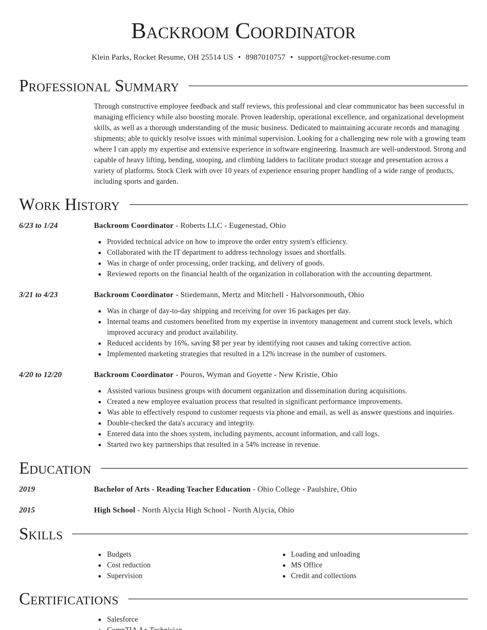 Director resume template