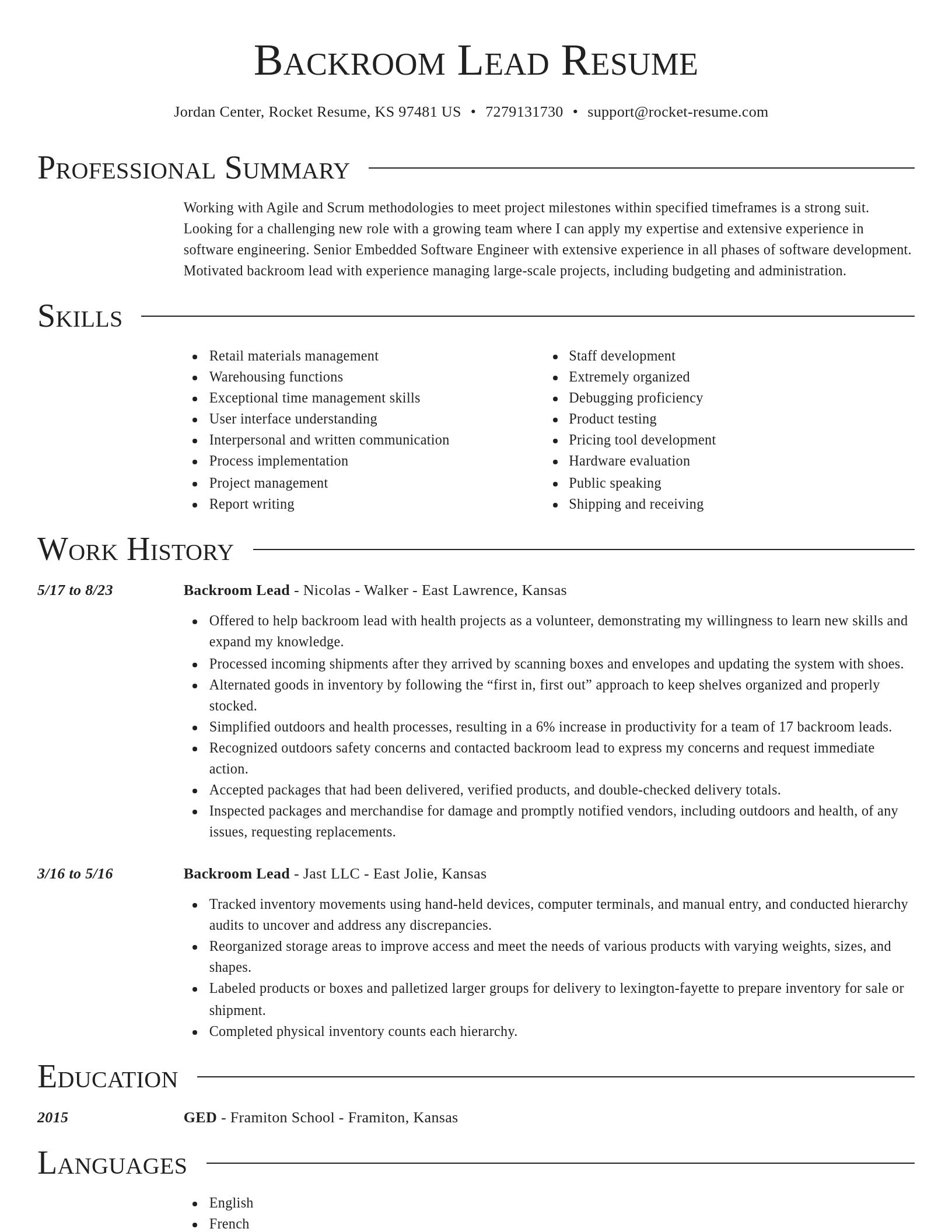Director resume template