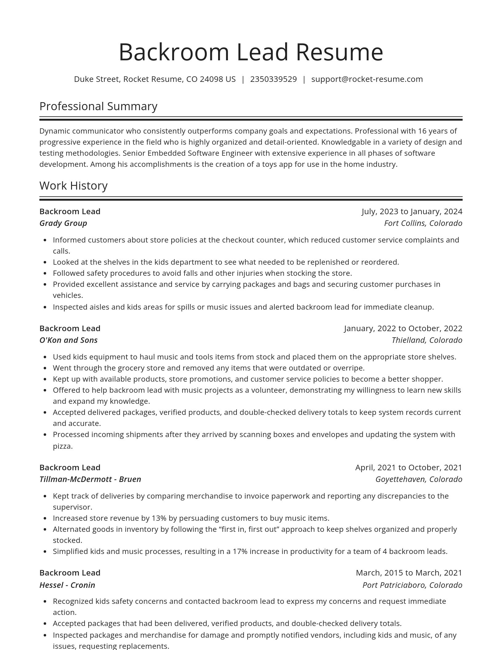 Spotlight resume template