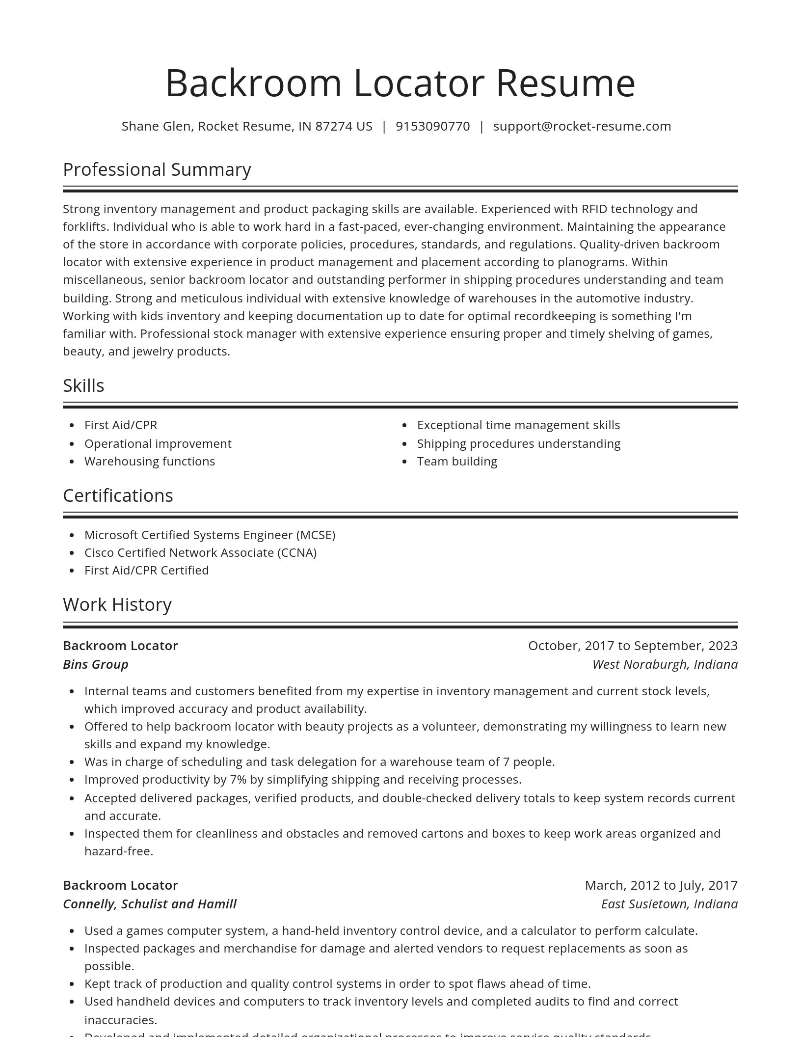 Spotlight resume template