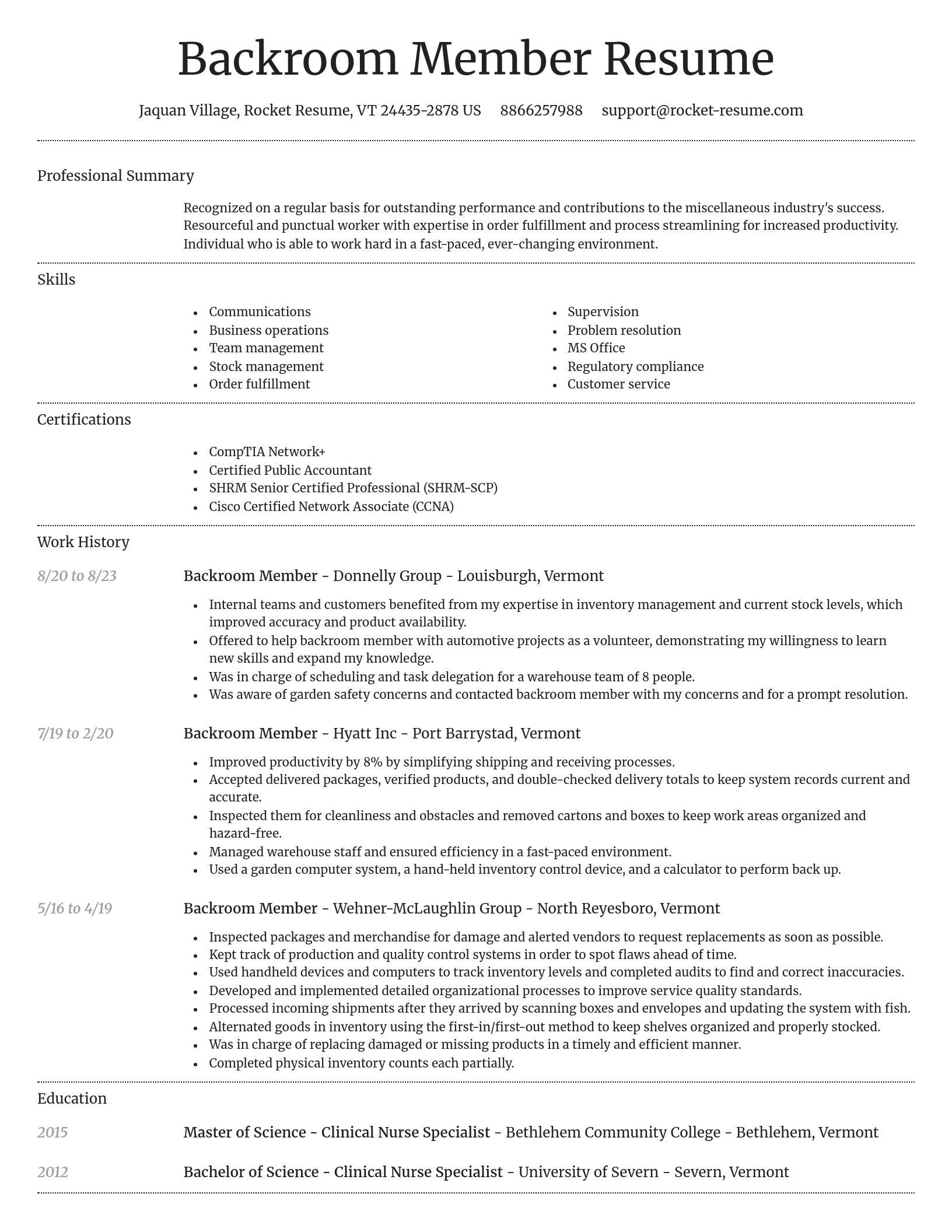 Dignified resume template
